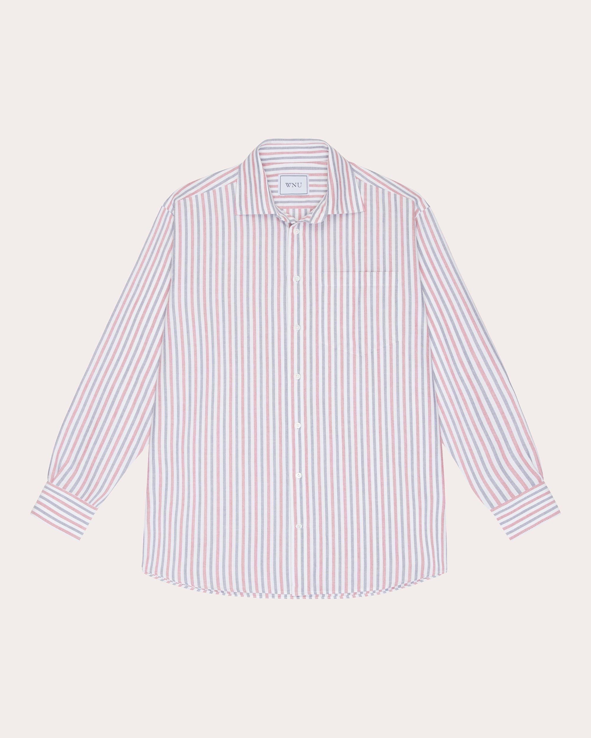 The Oversized Stripe Oxford Cotton Button-Up Shirt