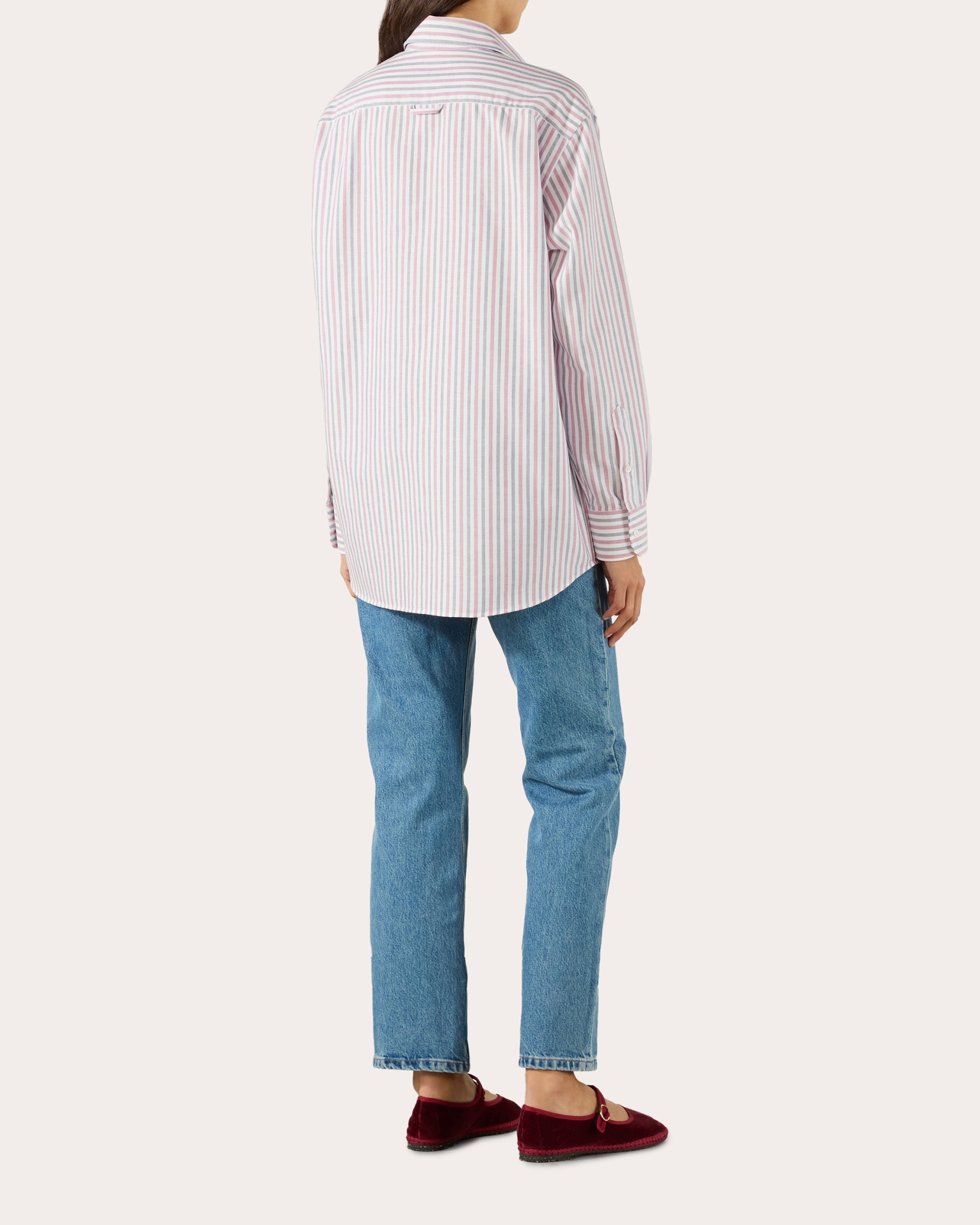The Oversized Stripe Oxford Cotton Button-Up Shirt