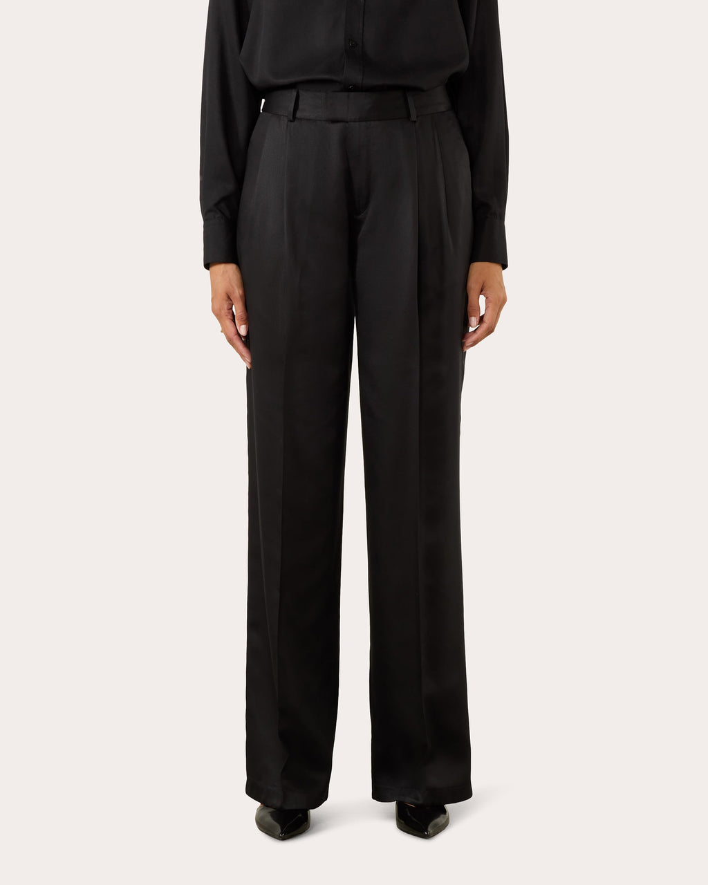 Rampling Satin Tencel™ Wide-Leg Trousers