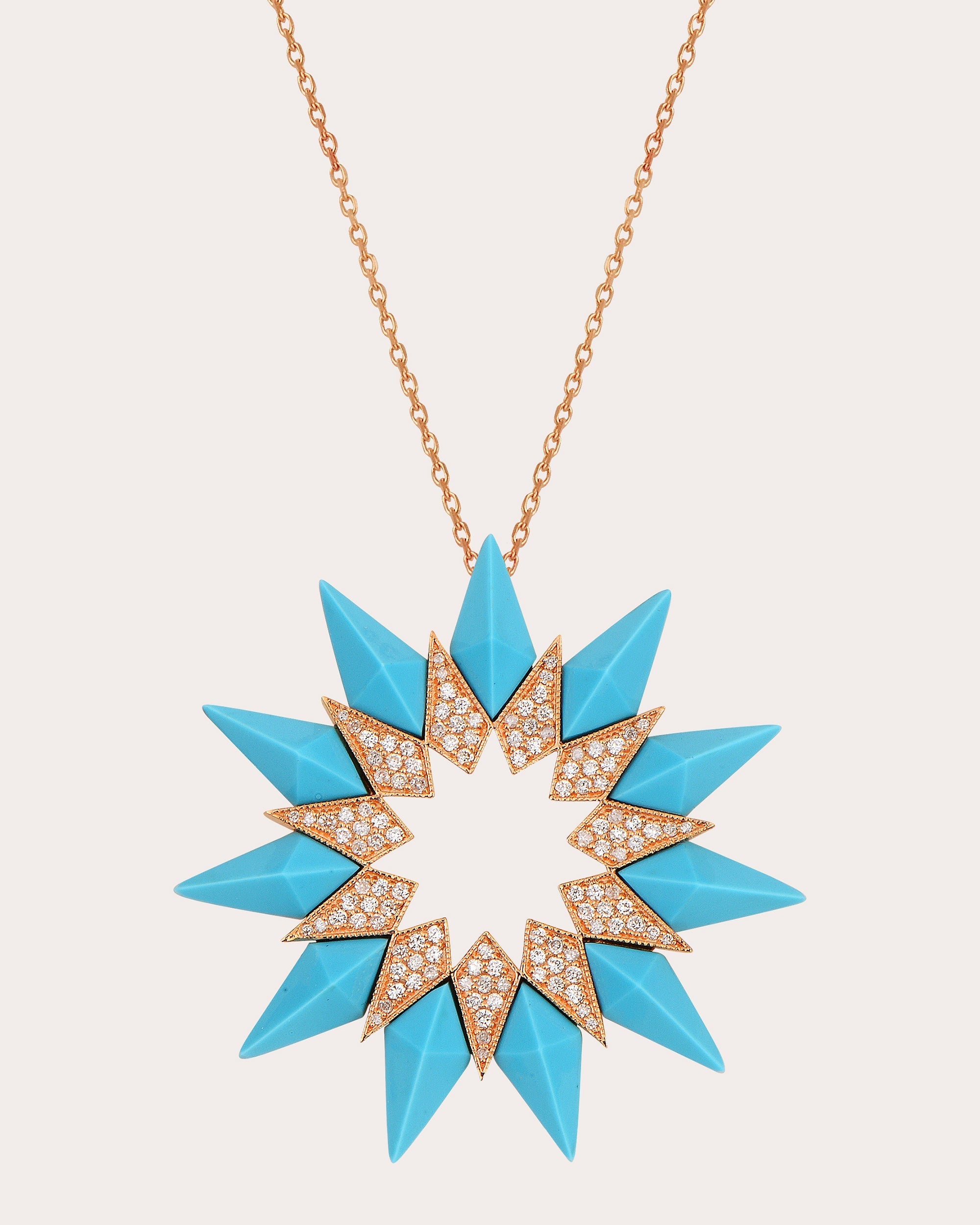 Nord 18K Gold Turquoise and Diamond Pendant Necklace