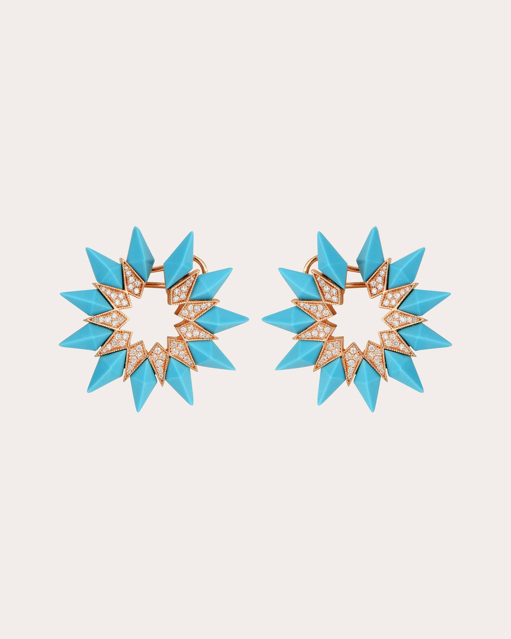 Nord 18K Gold Turquoise and Diamond Stud Earrings