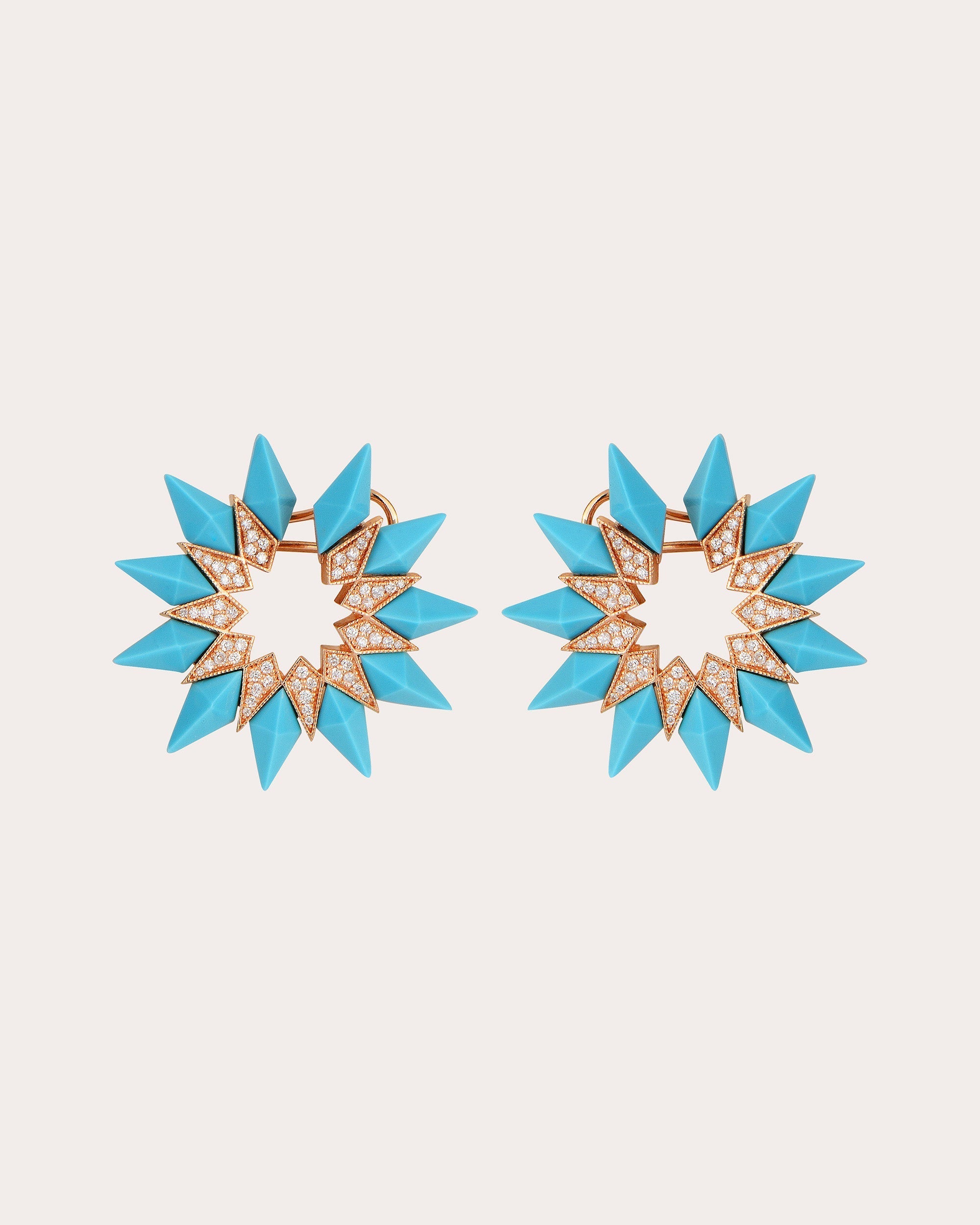 Nord 18K Gold Turquoise and Diamond Stud Earrings
