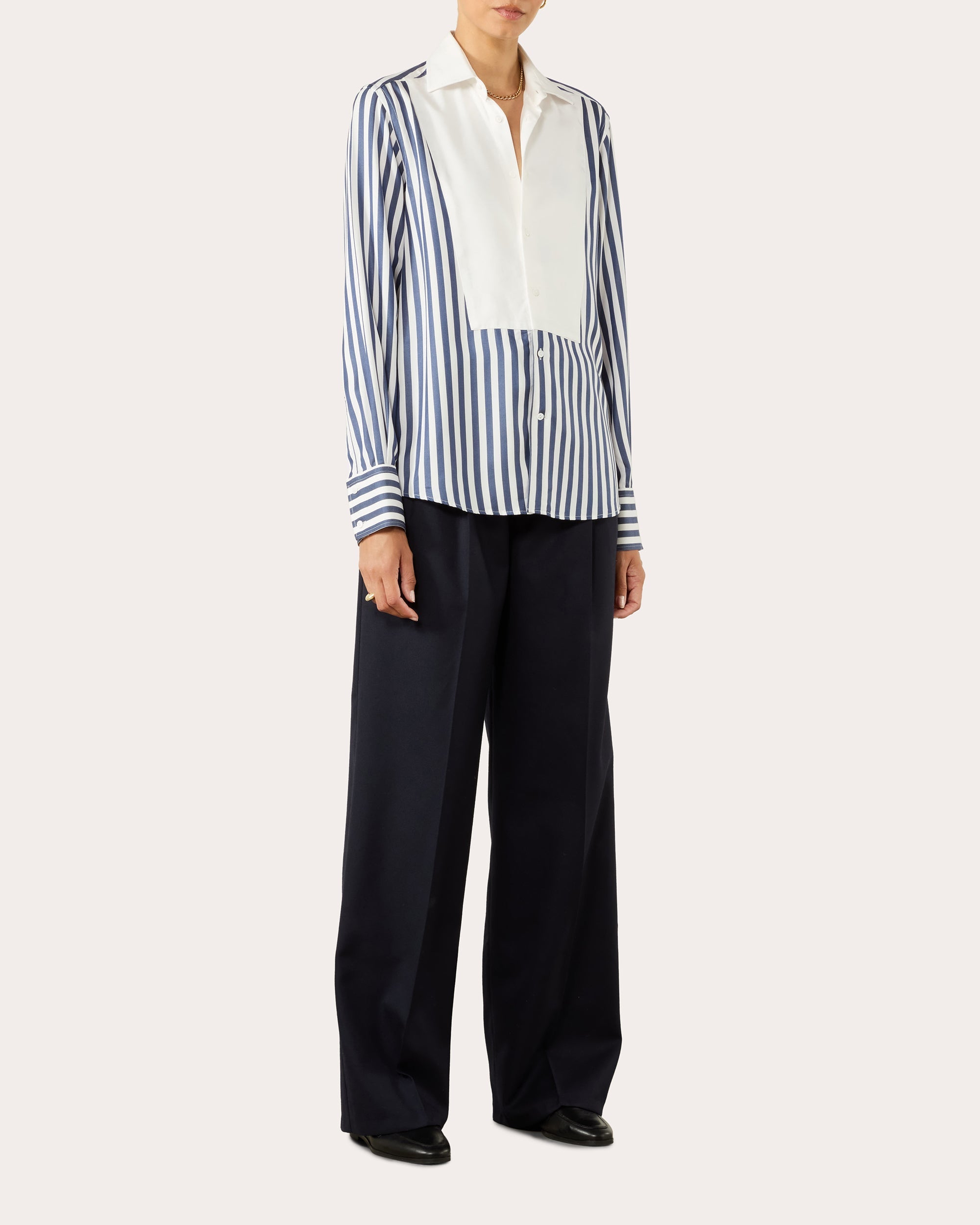 The Dress Stripe Tencel™ Bib Button-Up Shirt
