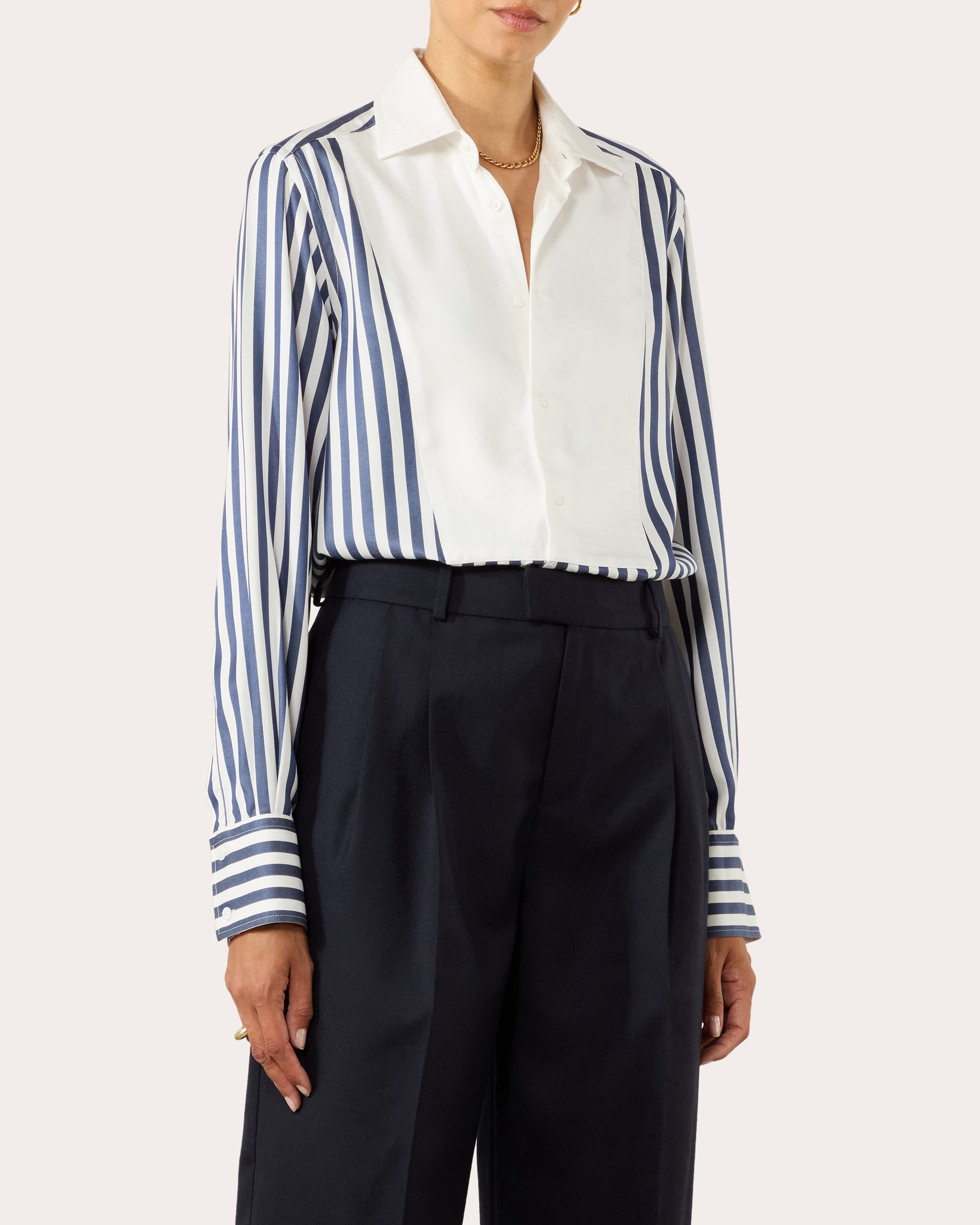 The Dress Stripe Tencel™ Bib Button-Up Shirt