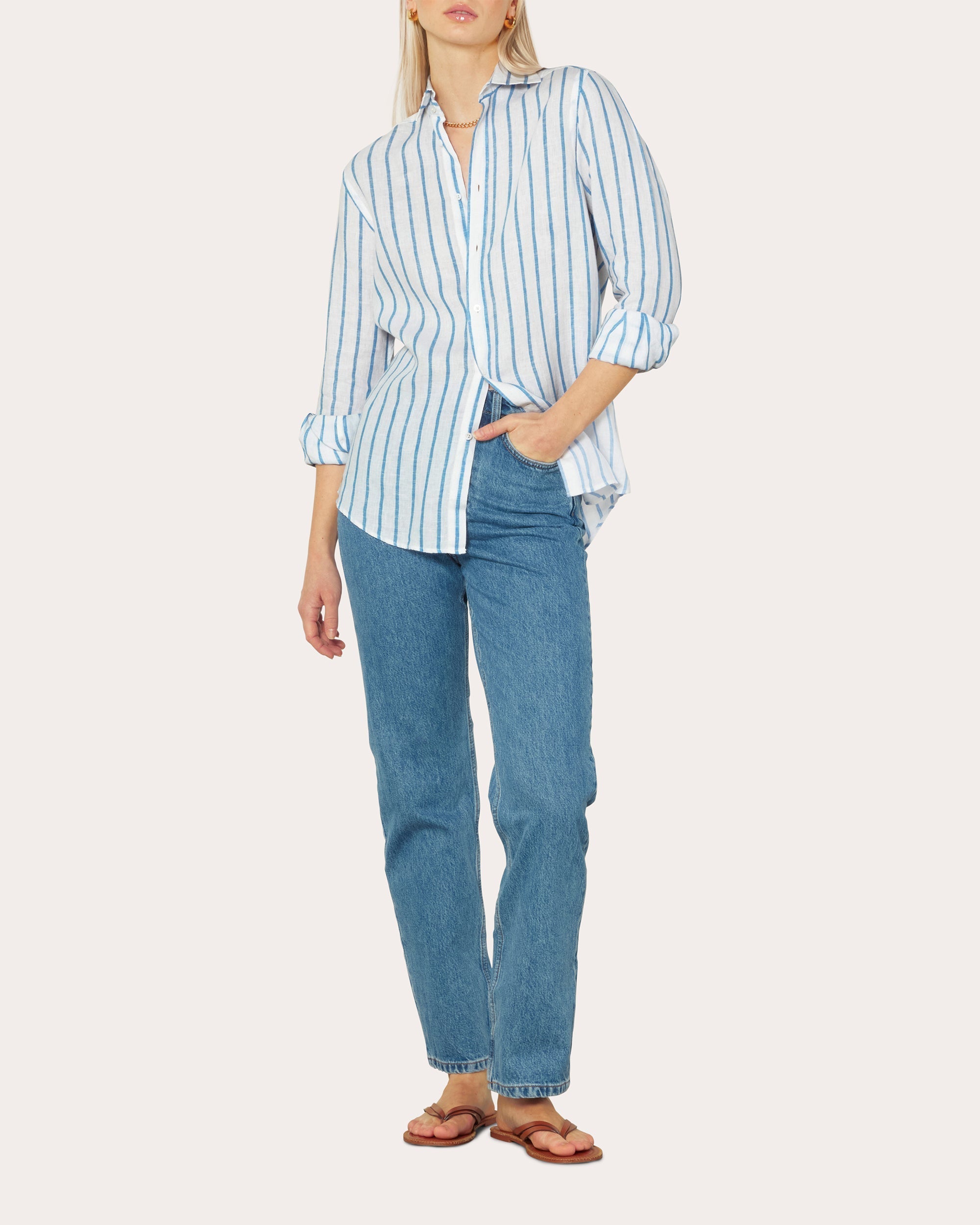 The Boyfriend Striped Linen Shirt