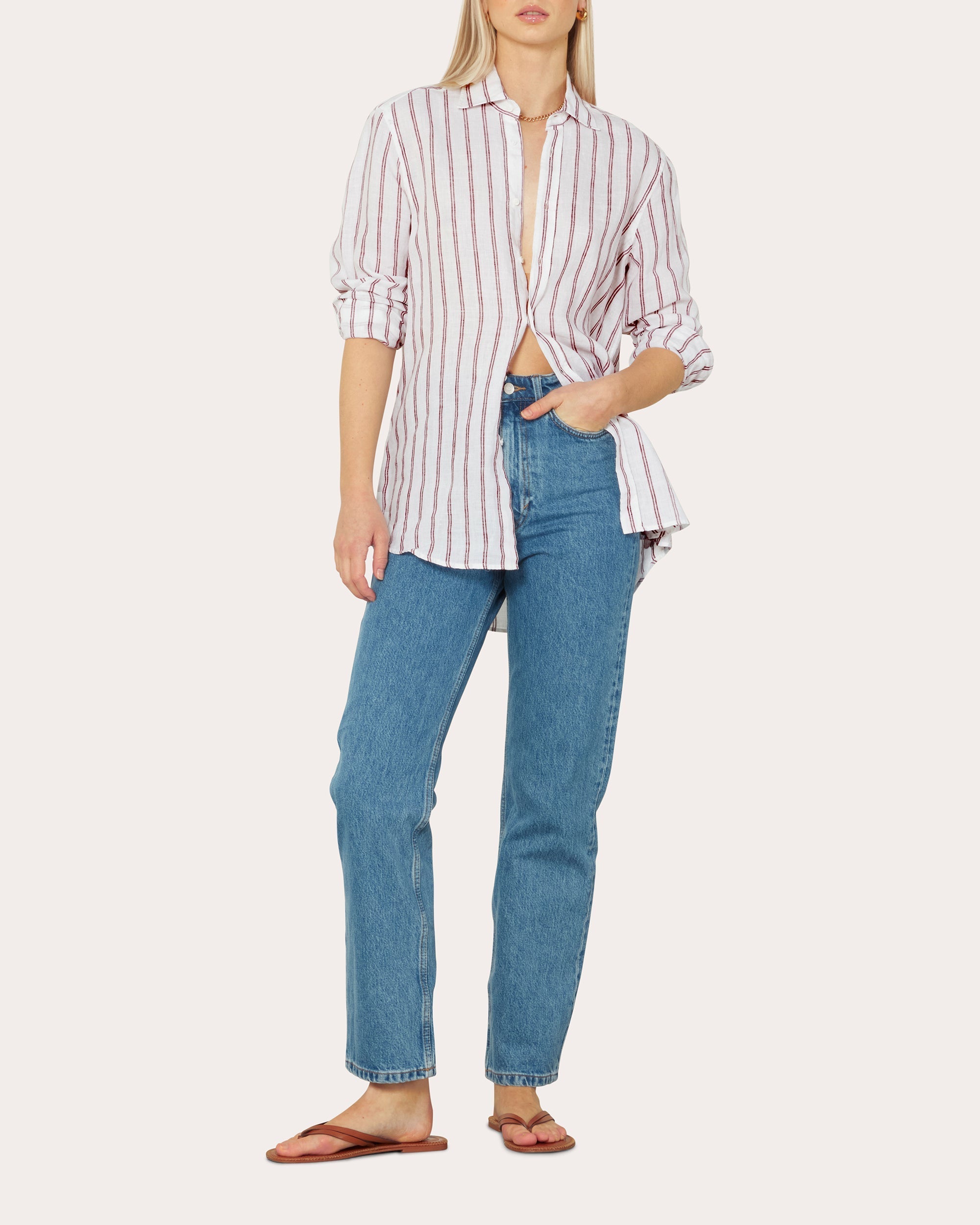The Boyfriend Striped Linen Shirt