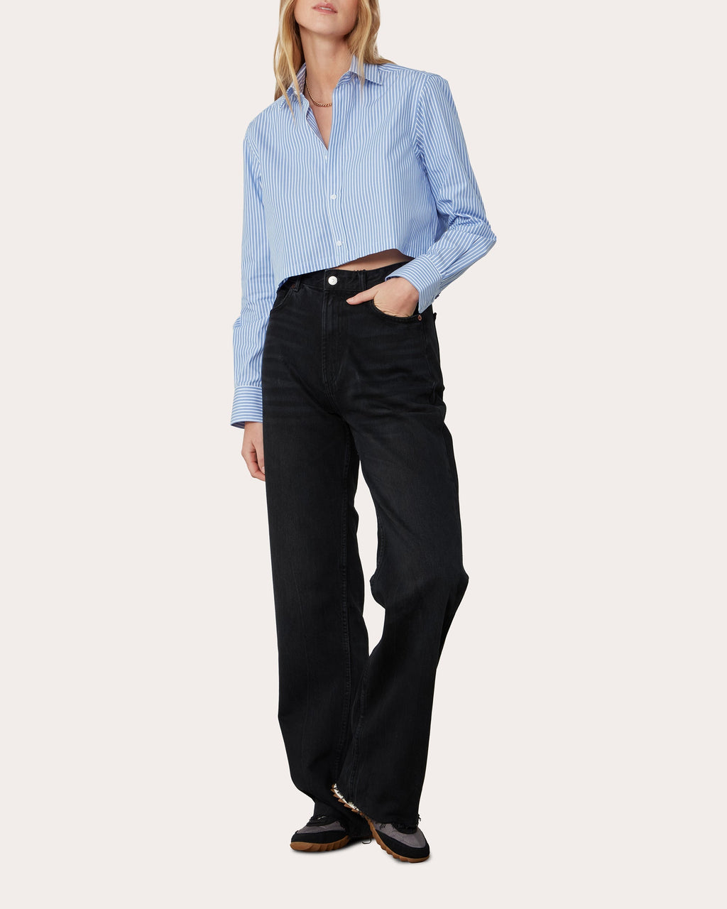 The Iris Cropped Cotton-Poplin Shirt