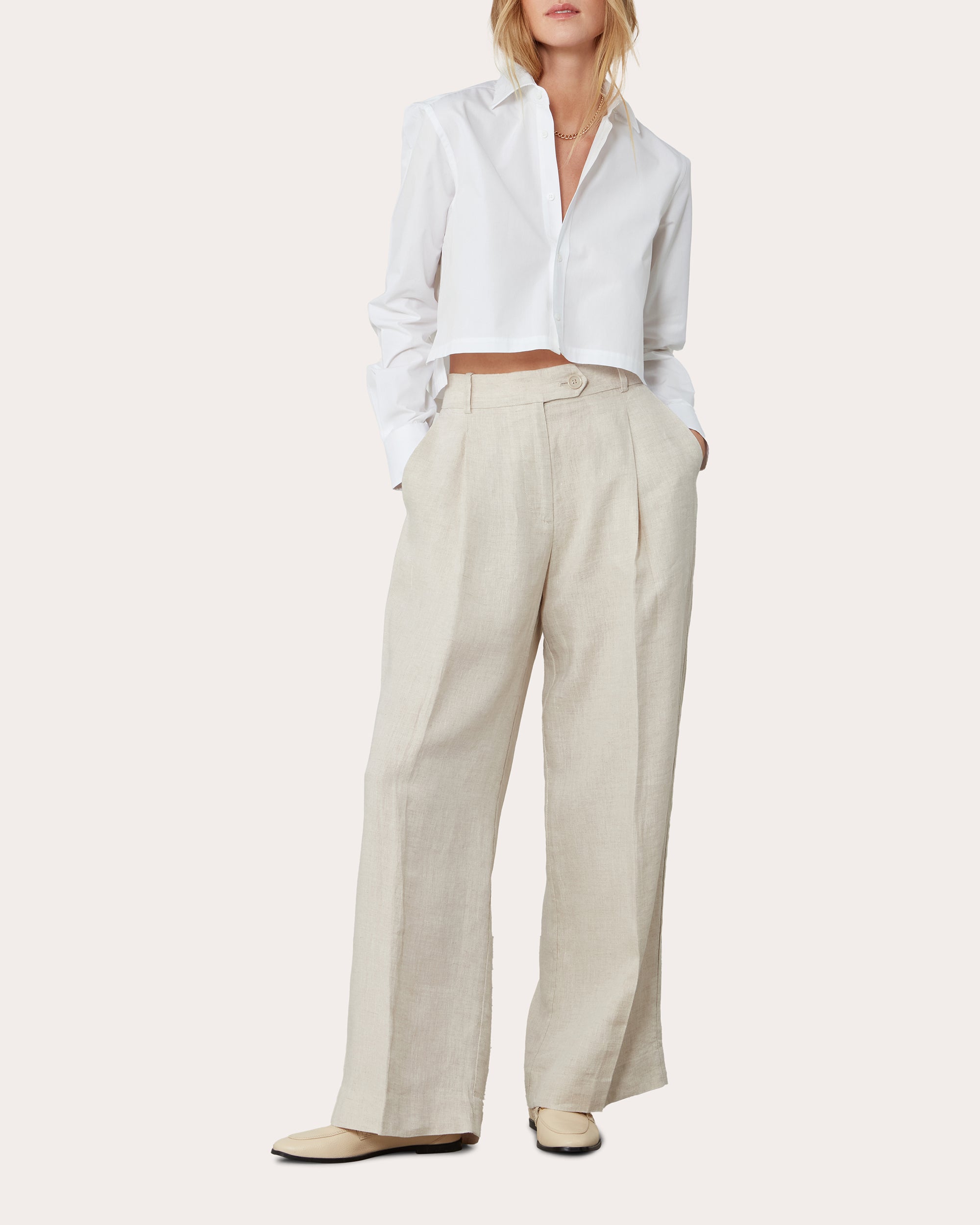 The Iris Cropped Cotton-Poplin Shirt