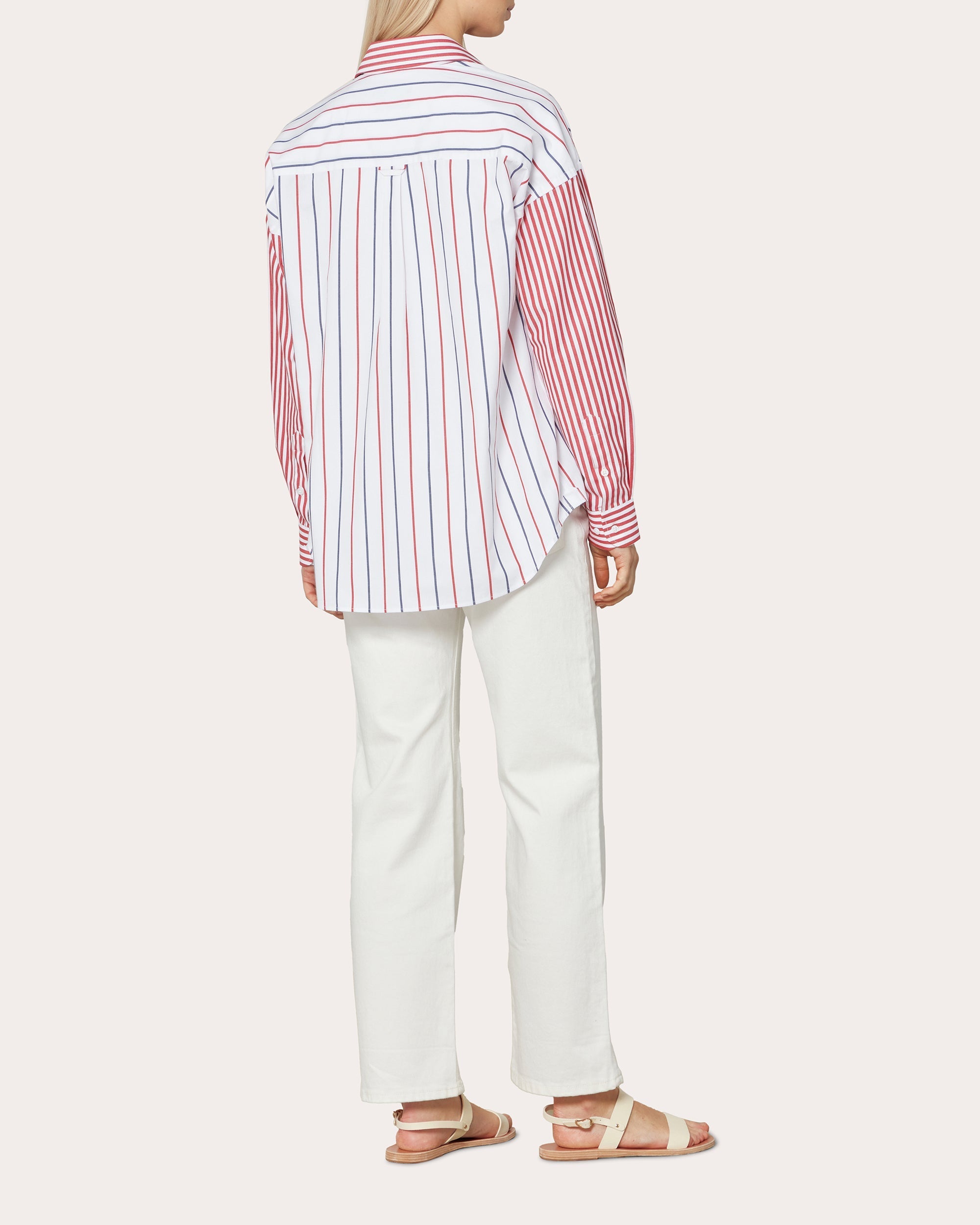 The Weekend Striped Patchwork Cotton-Poplin Shirt