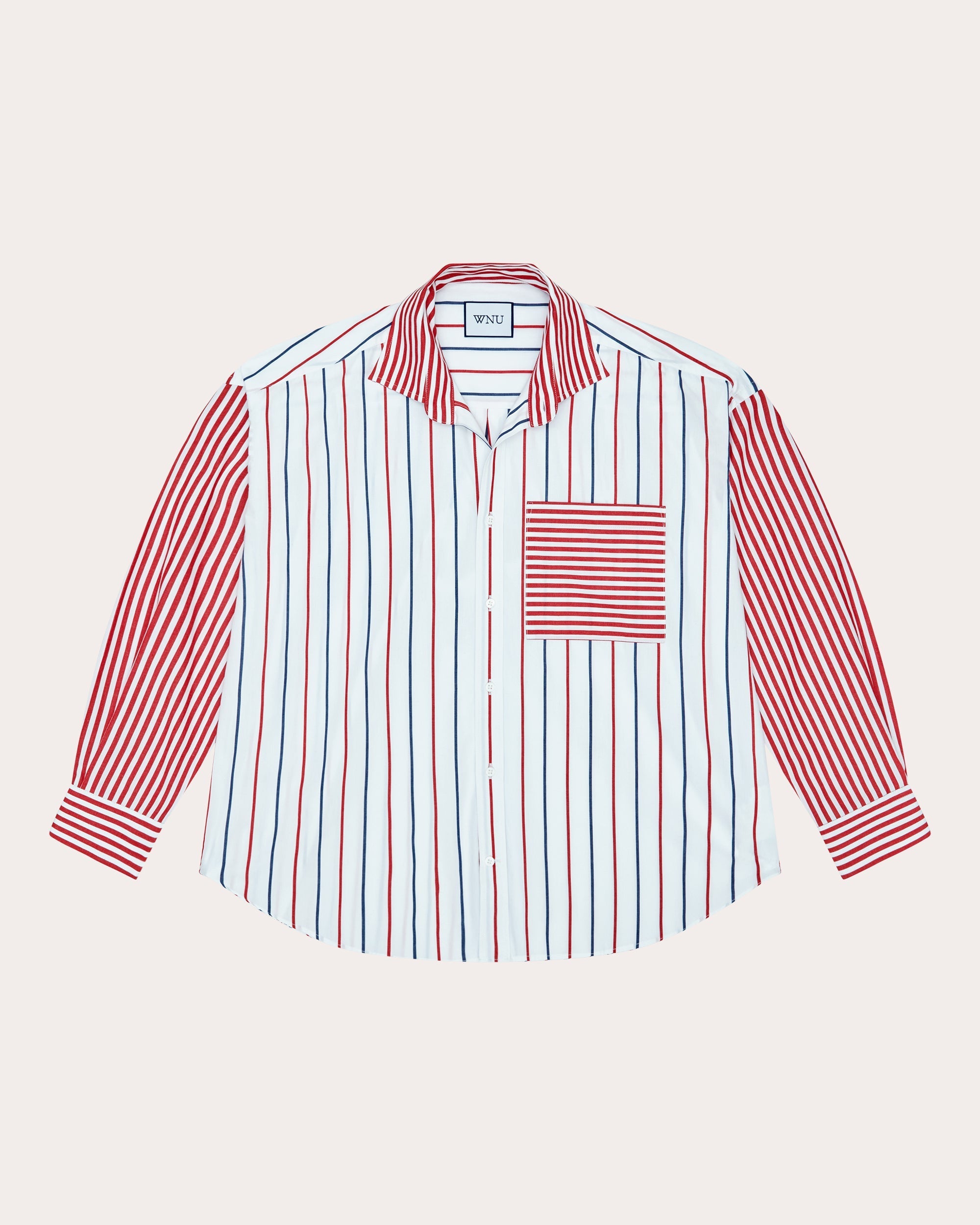 The Weekend Striped Patchwork Cotton-Poplin Shirt