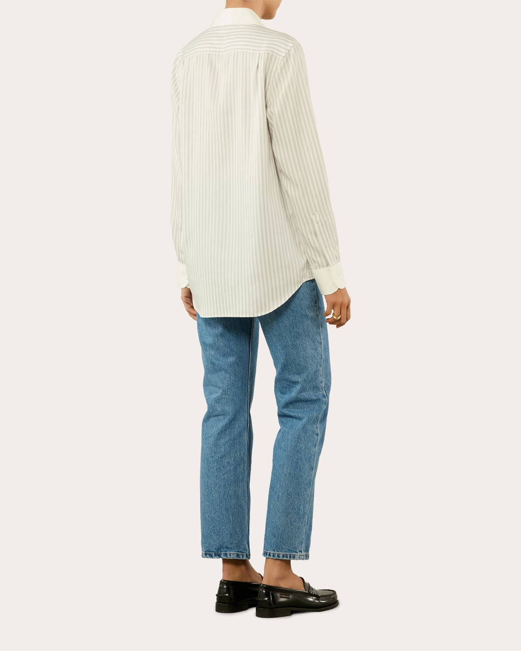 The Boyfriend Stripe Tencel™ Contrast Button-Up Shirt