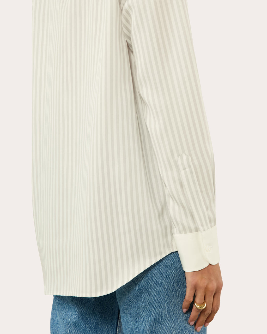The Boyfriend Stripe Tencel™ Contrast Button-Up Shirt