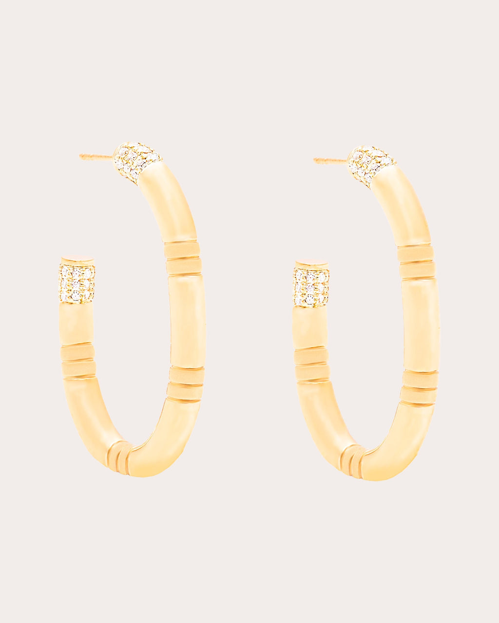 Crew Large 14K Gold Diamond Oval Hoop Earrings