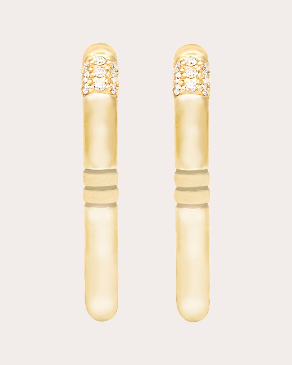Crew Small 14K Gold Diamond Oval Hoop Earrings
