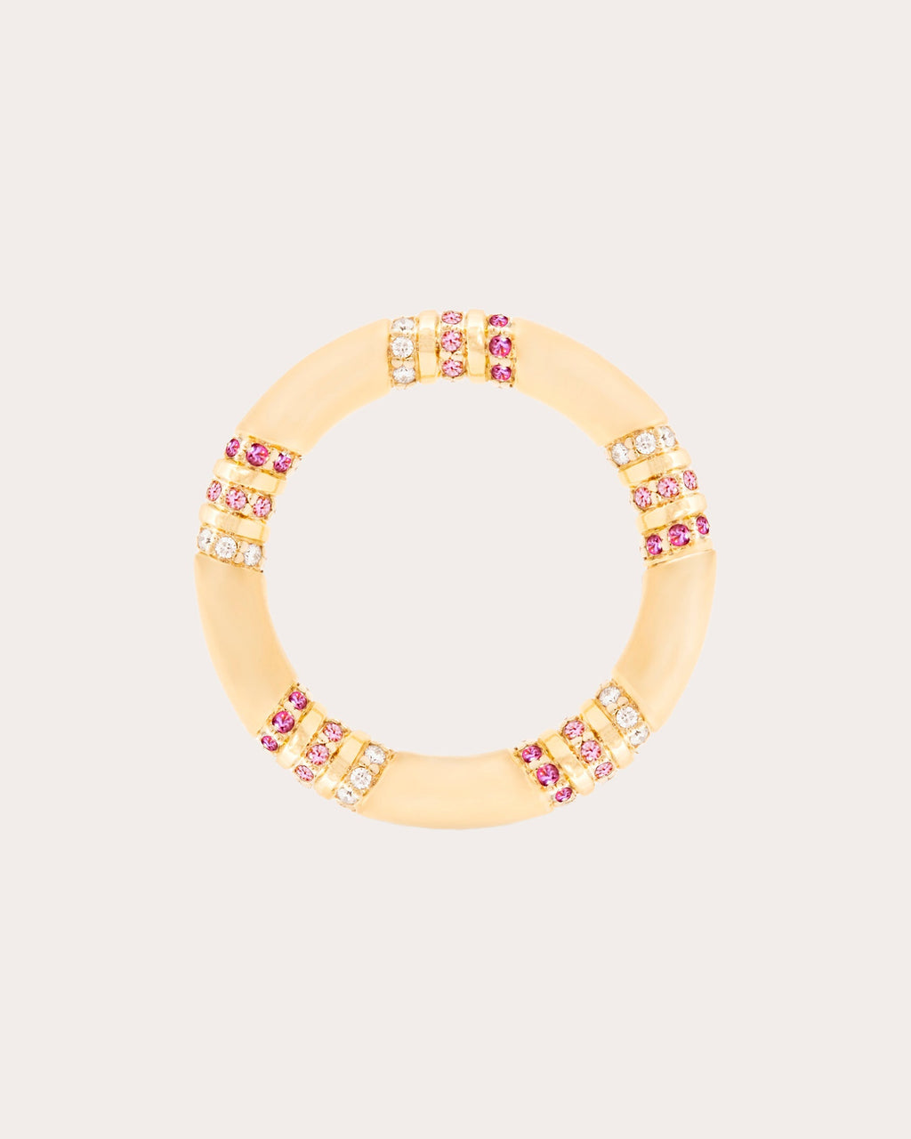 Crew 14K Gold Pink Sapphire and Diamond Stacking Band Ring