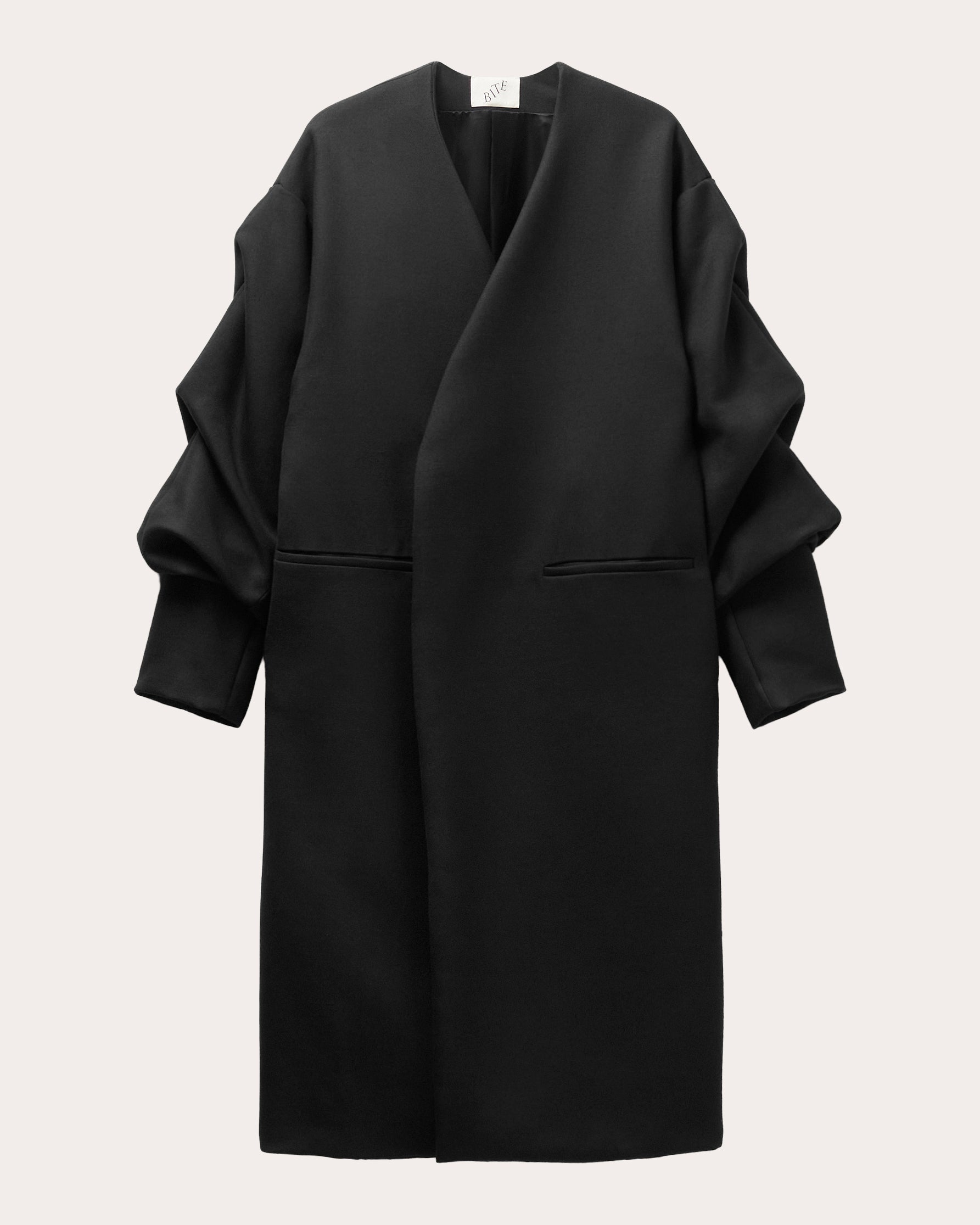 Crinkled Sleeve Coat