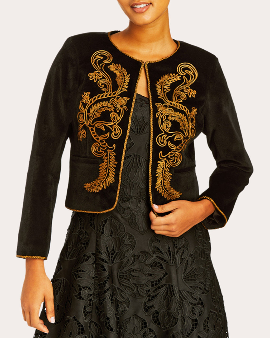 Cruz Embroidered Velvet Jacket