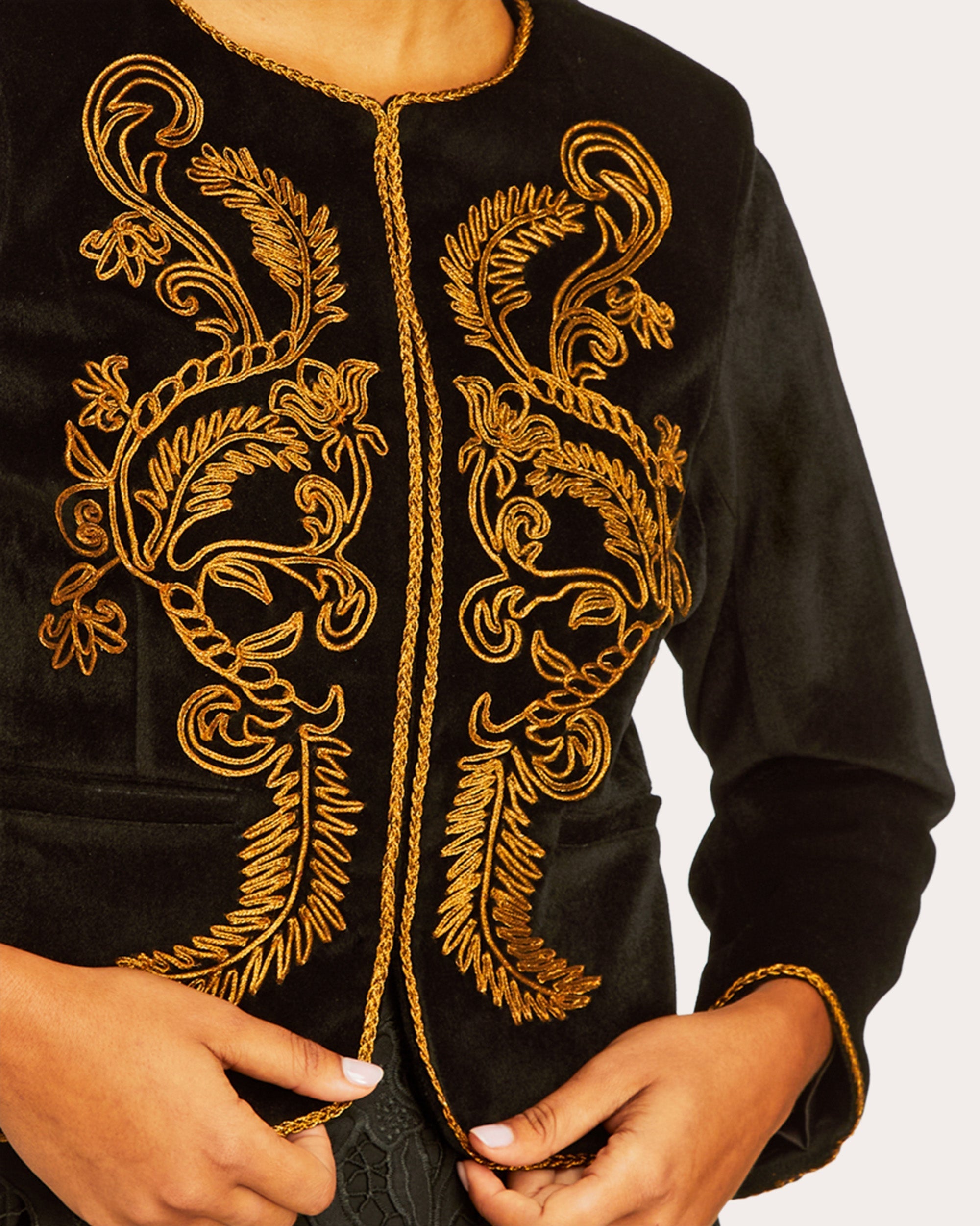 Cruz Embroidered Velvet Jacket