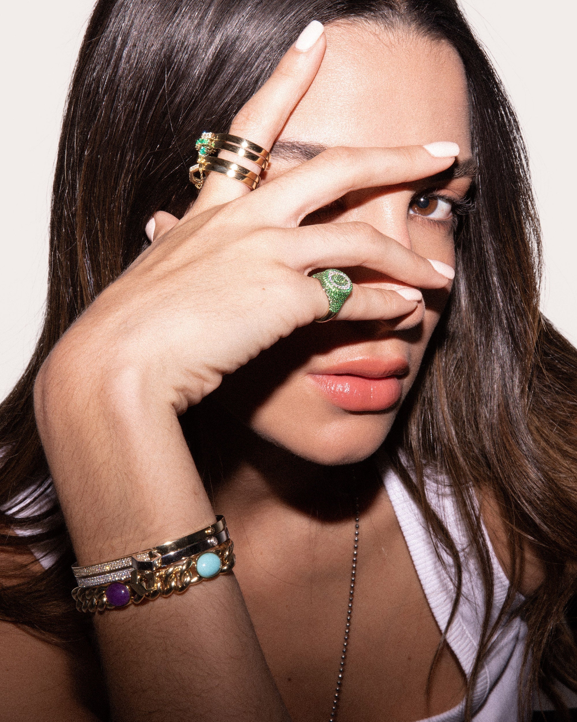 Beau 14K Gold Emerald and Diamond Ring