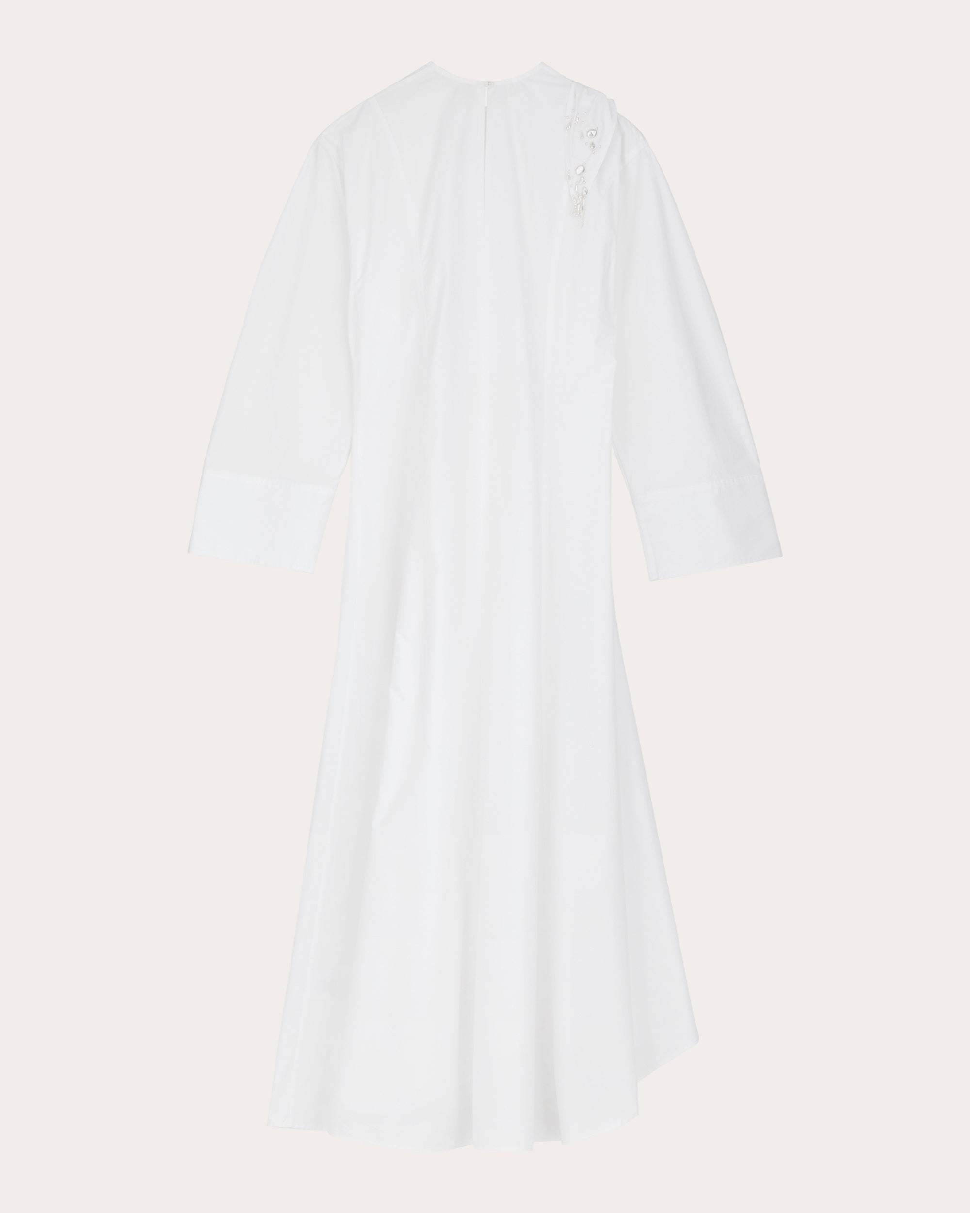 Daisy Atelier Embellished Cotton-Poplin Midi Dress