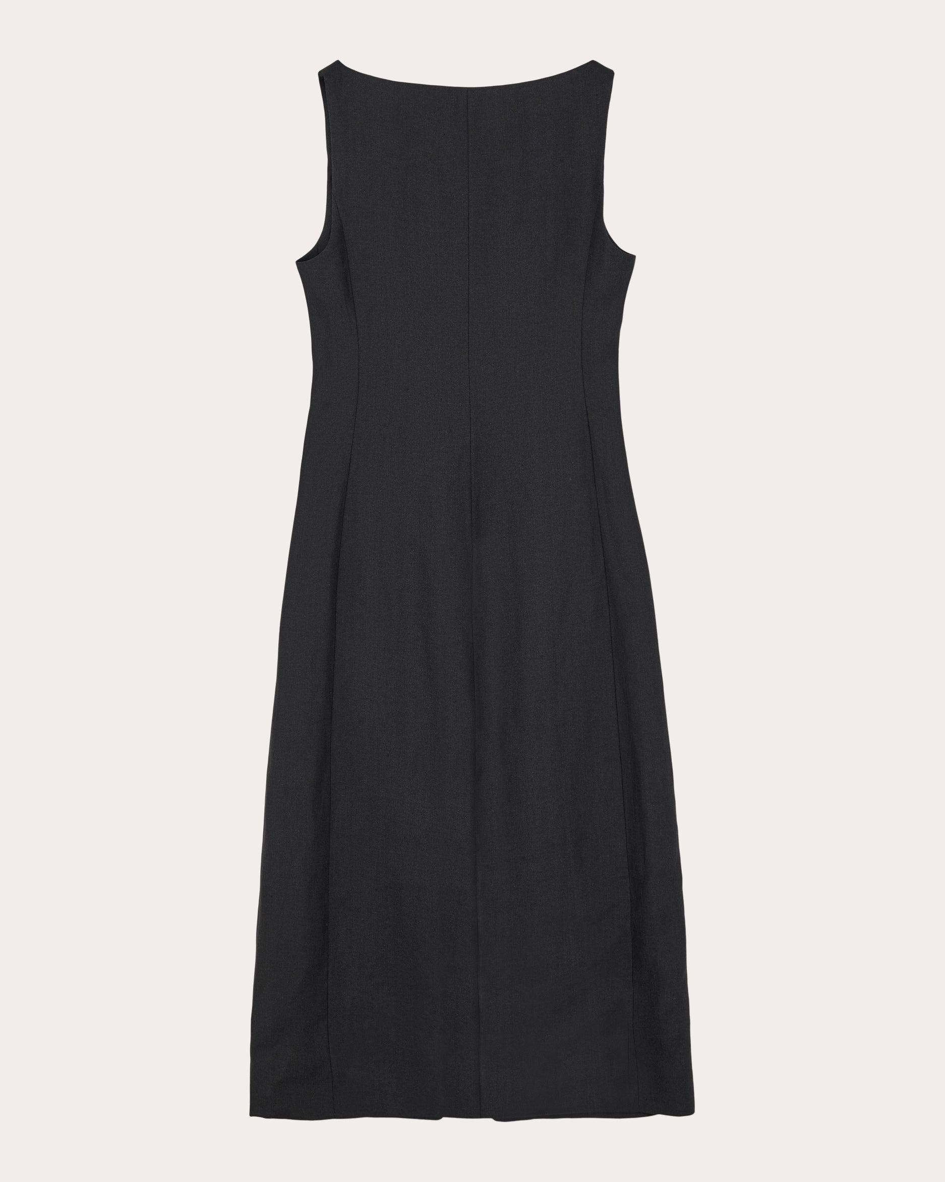 Dasia Herringbone Linen Midi Dress