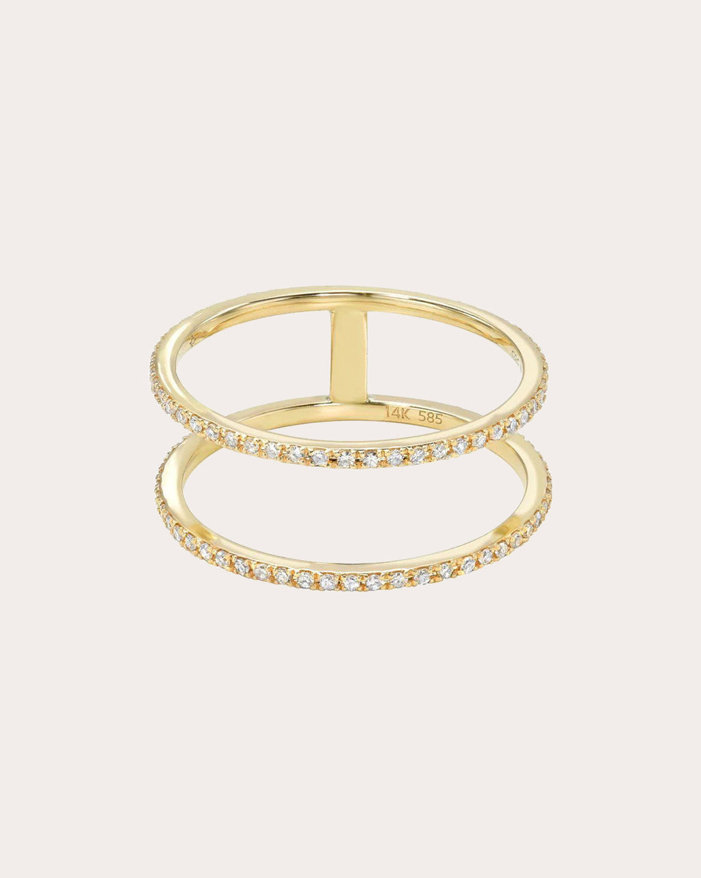 14K Gold Diamond Double Band Eternity Ring