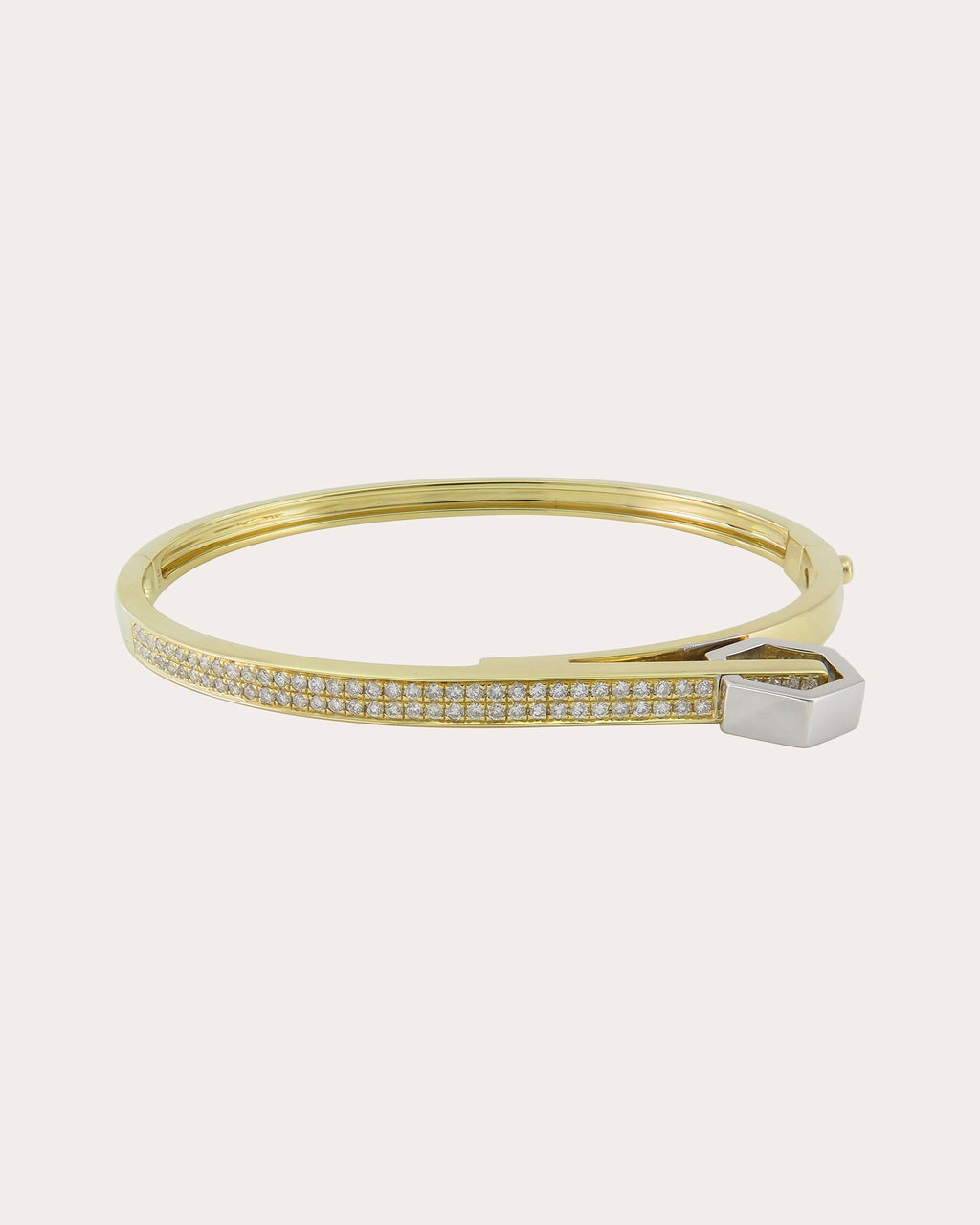 14K Gold Diamond Bangle