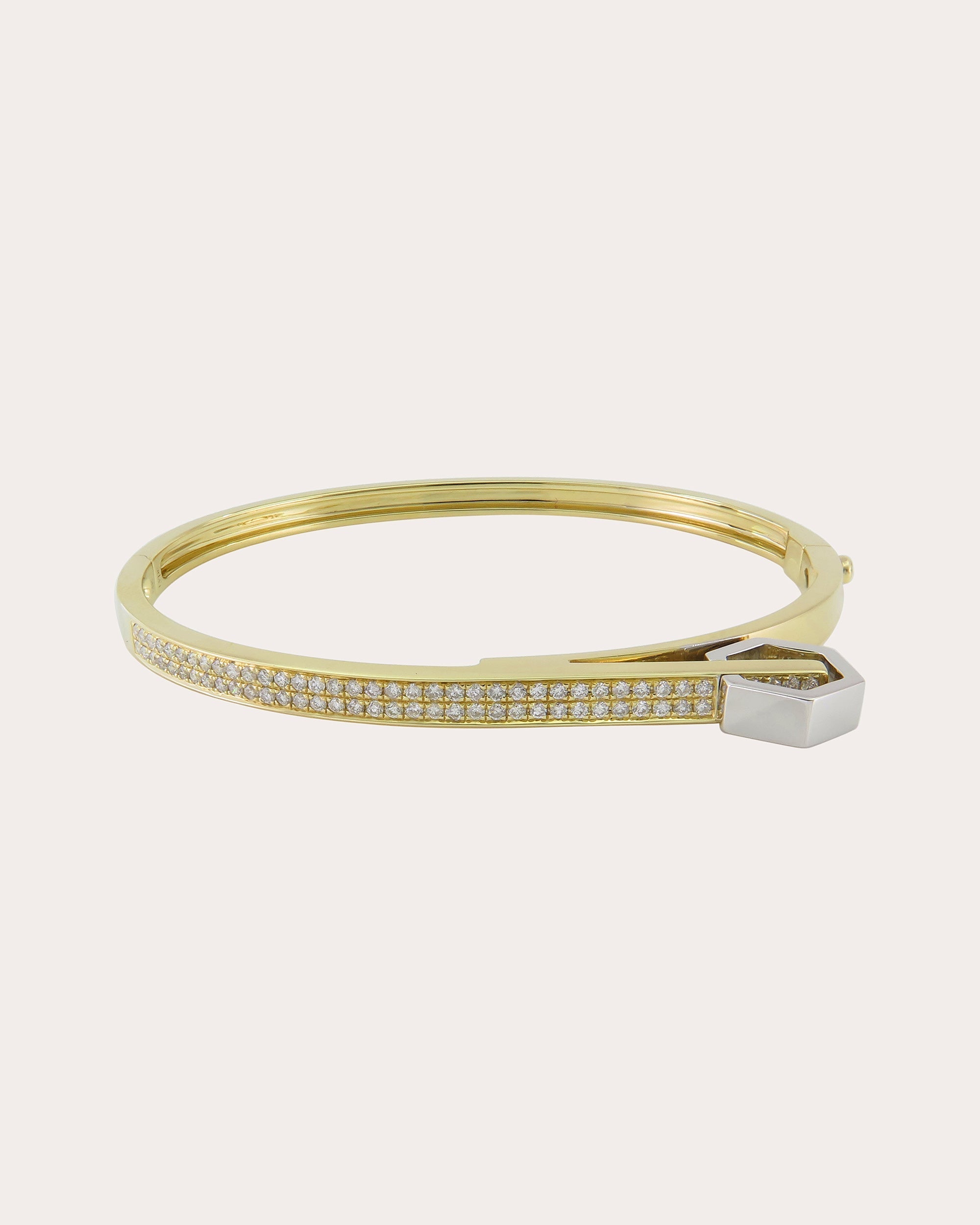 14K Gold Diamond Bangle
