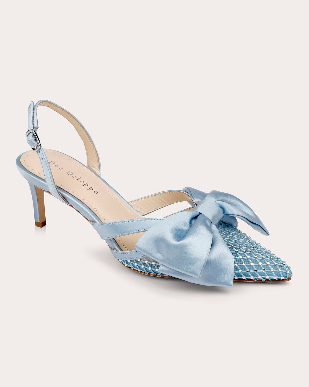Brazil Embellished Satin and Mesh Slingback