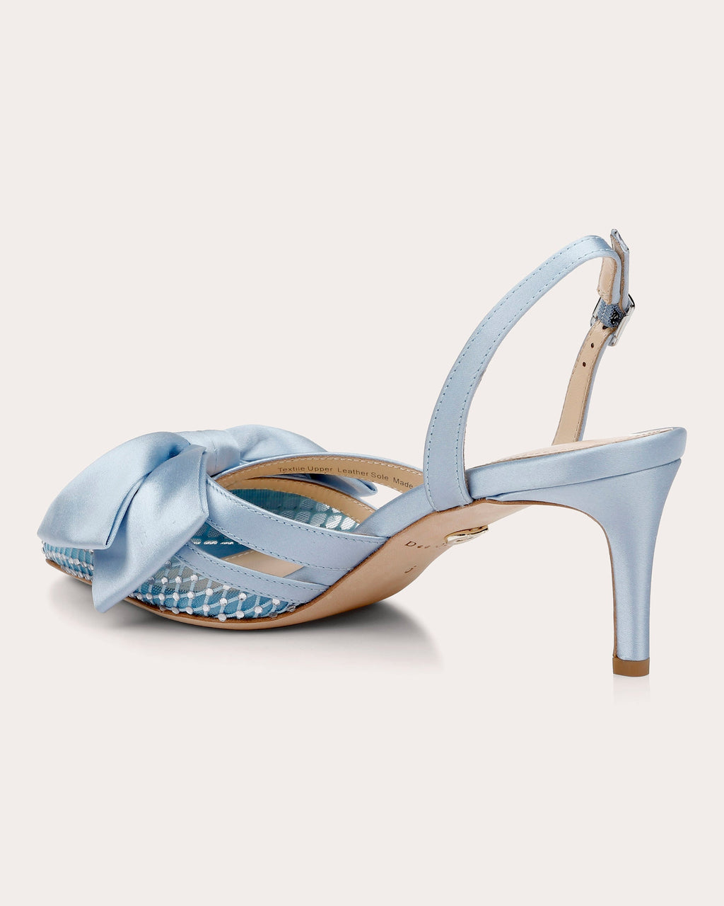 Brazil Embellished Satin and Mesh Slingback