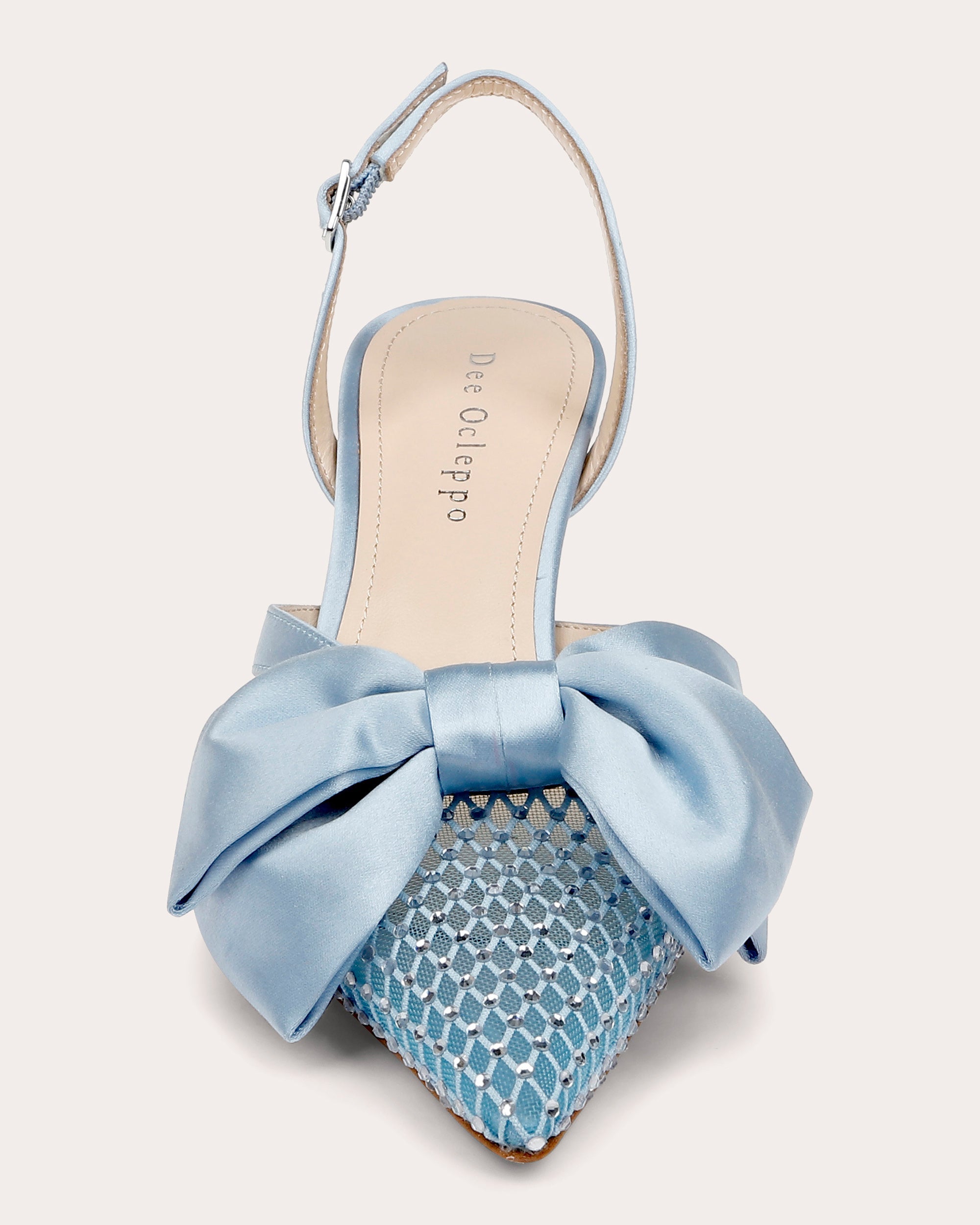 Brazil Embellished Satin and Mesh Slingback