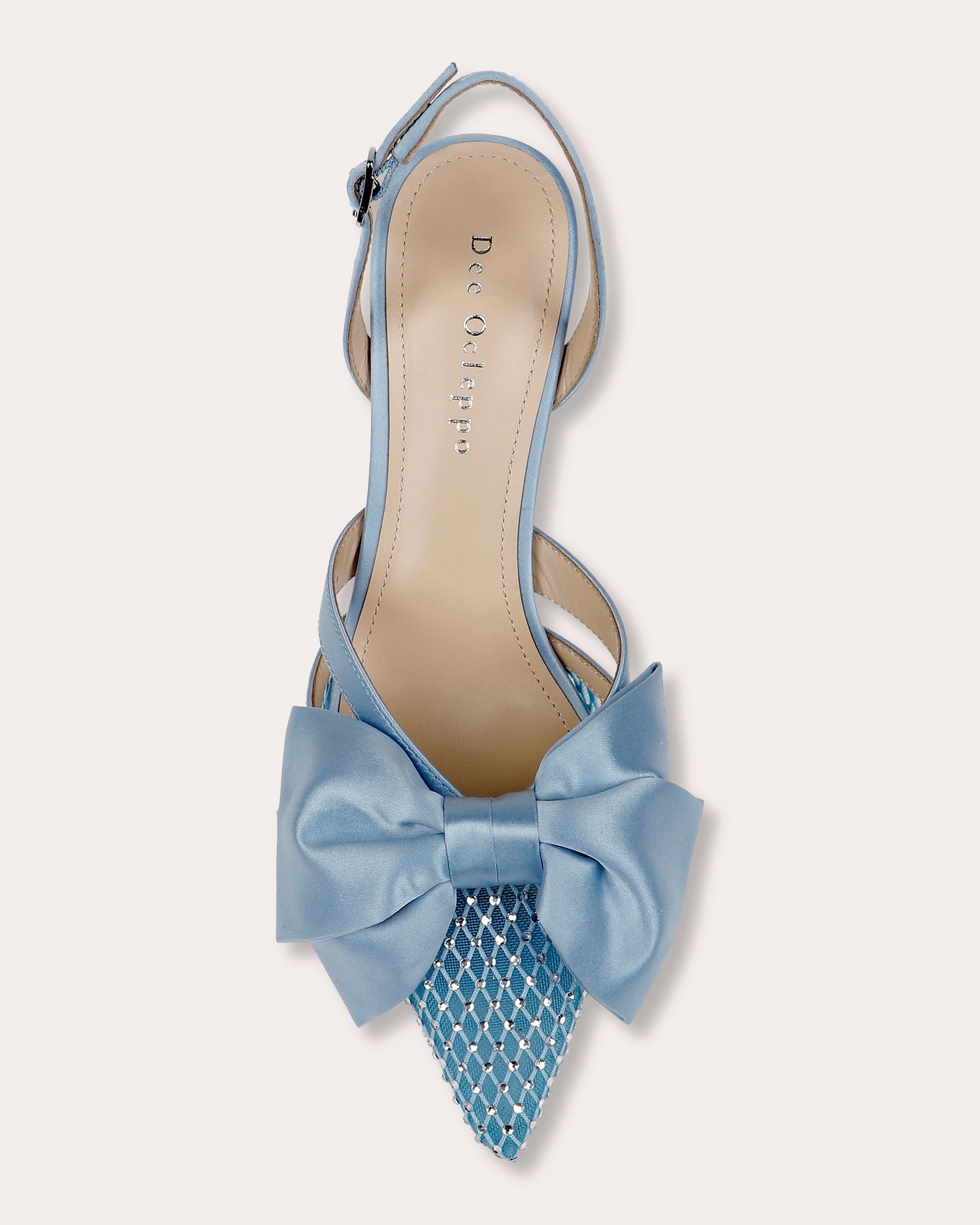Brazil Embellished Satin and Mesh Slingback