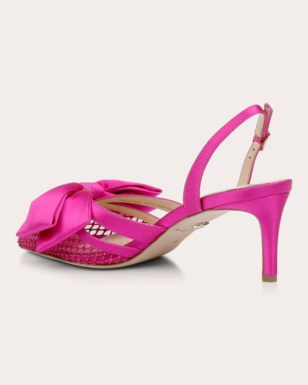 Brazil Embellished Satin and Mesh Slingback
