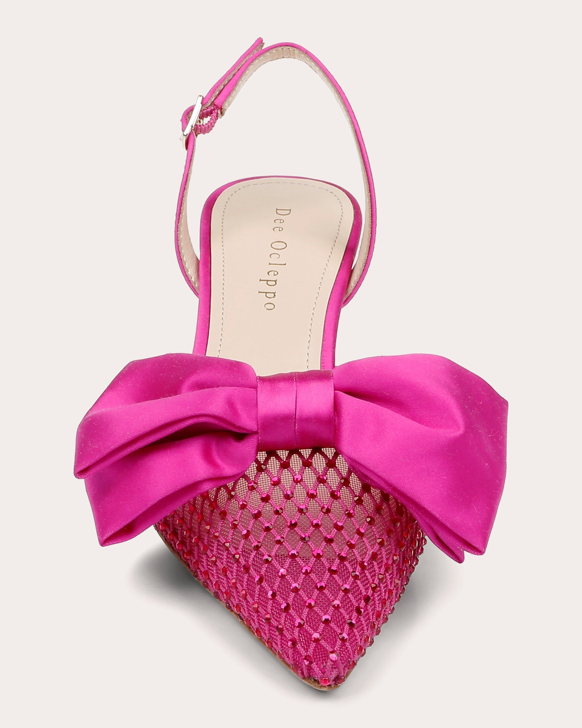 Brazil Embellished Satin and Mesh Slingback