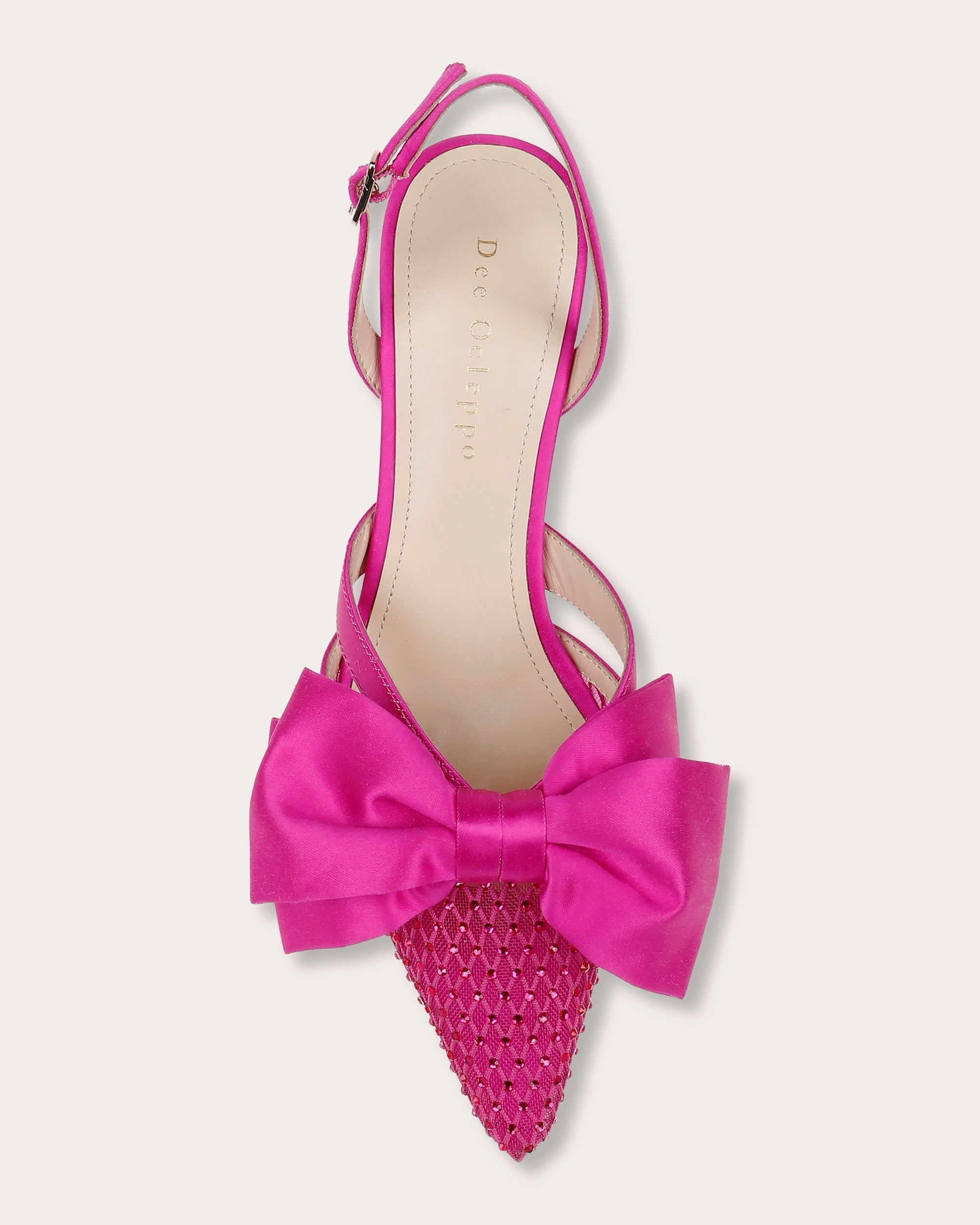 Brazil Embellished Satin and Mesh Slingback