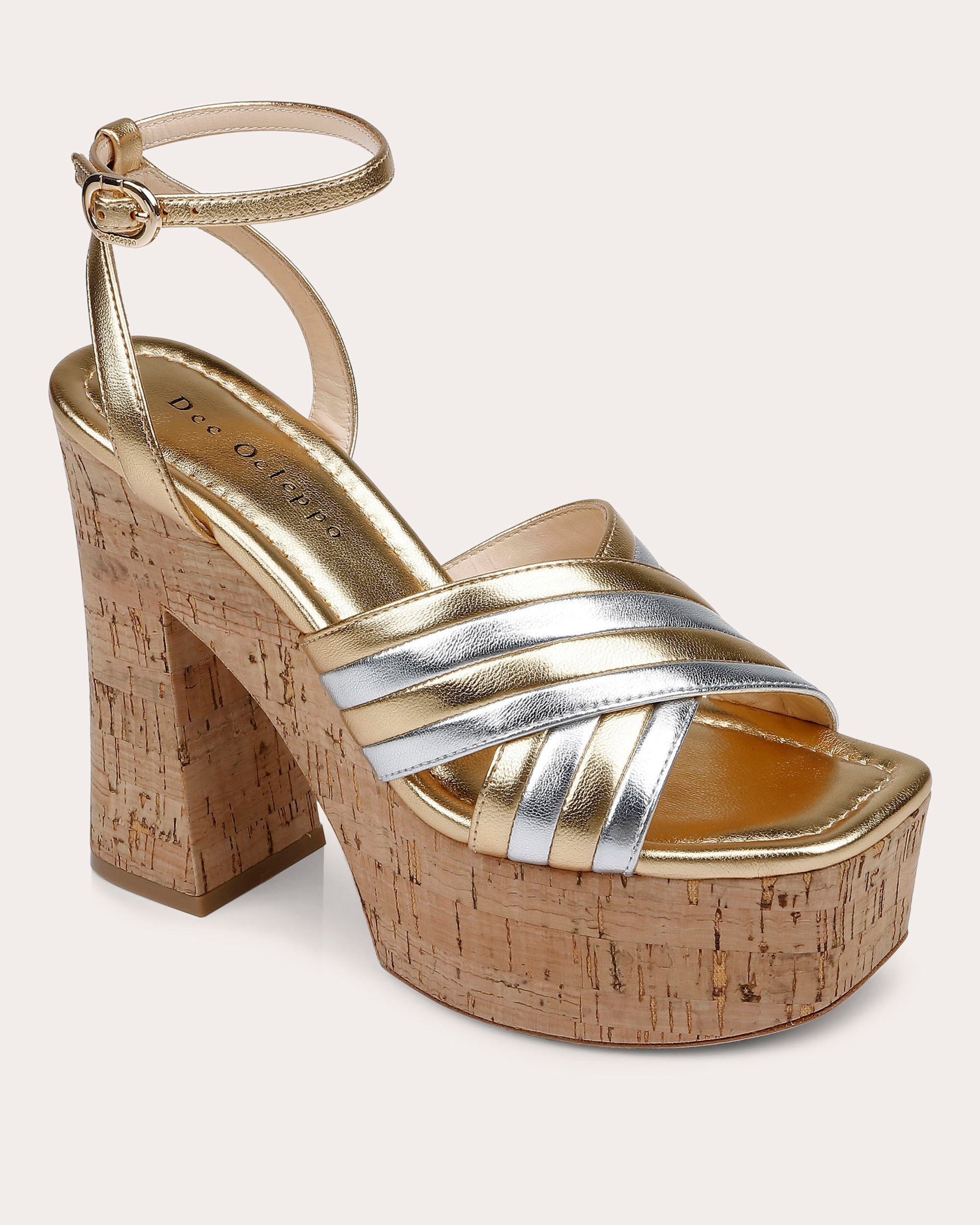 Havana Metallic-Leather Platform Sandal
