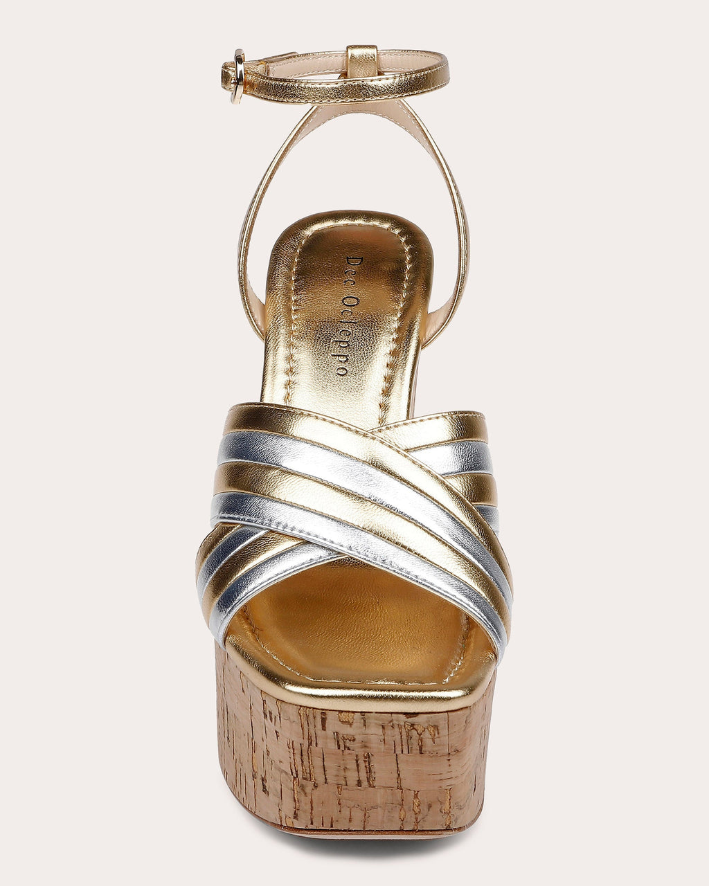 Havana Metallic-Leather Platform Sandal