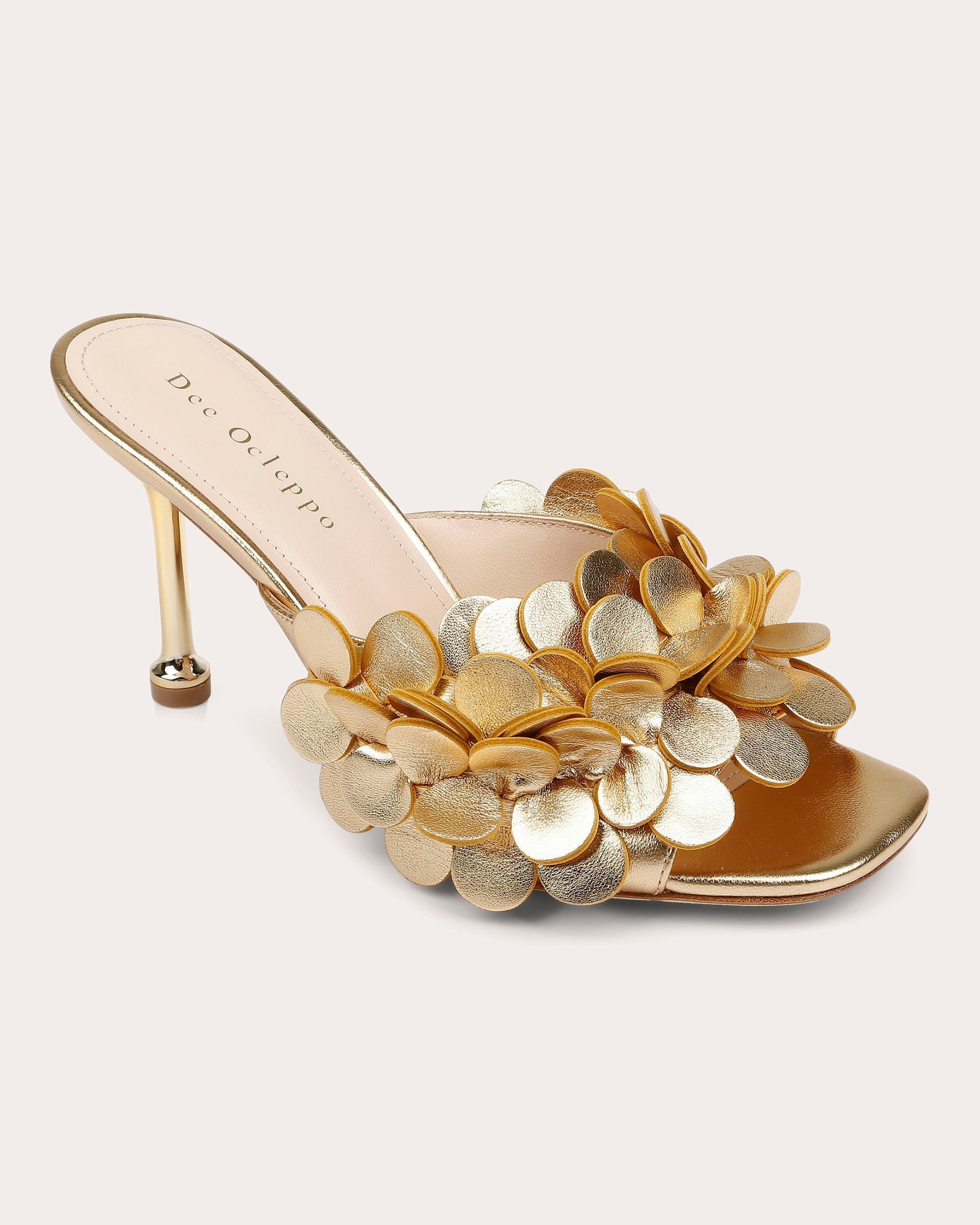 London Embellished Metallic-Leather Sandal