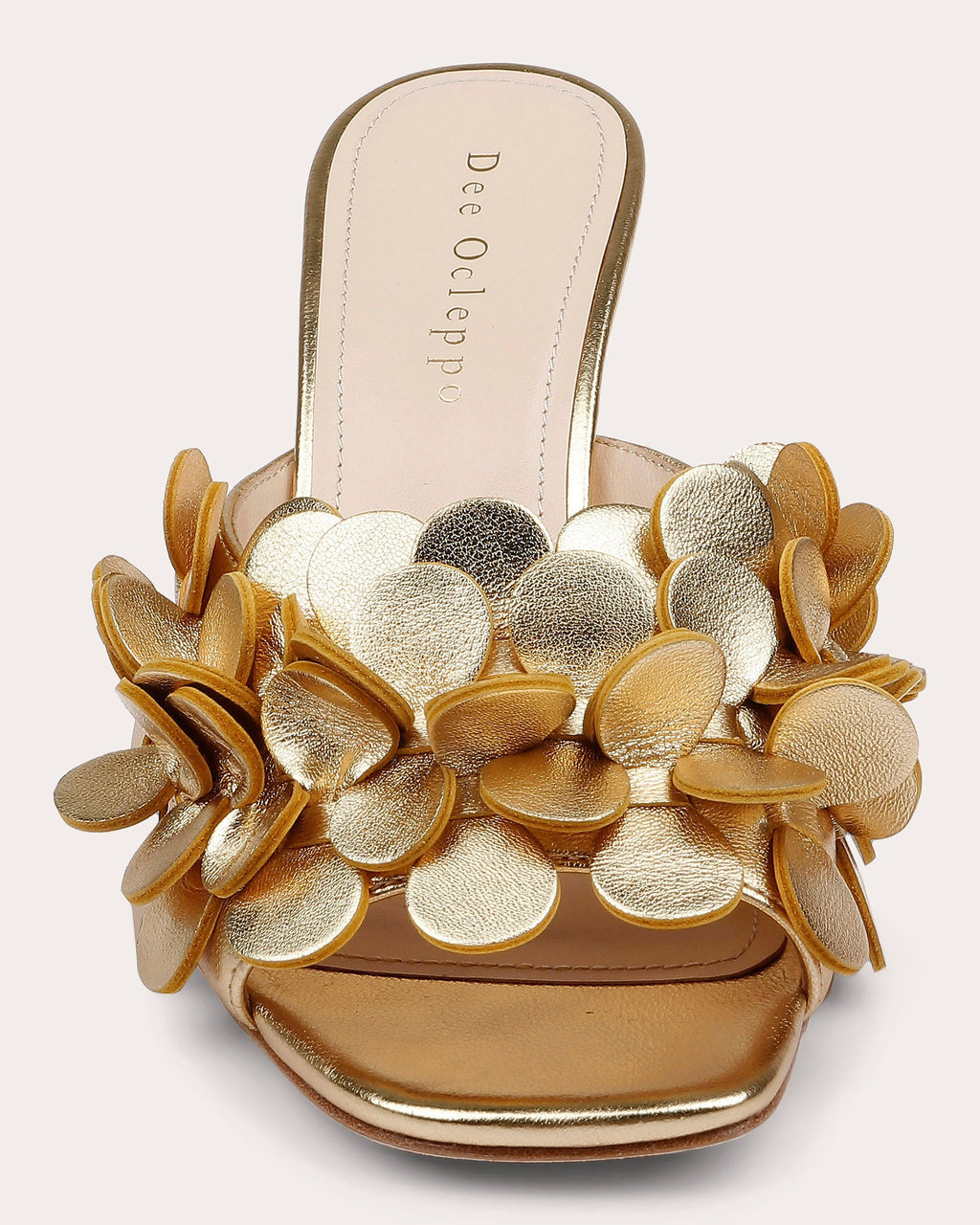 London Embellished Metallic-Leather Sandal