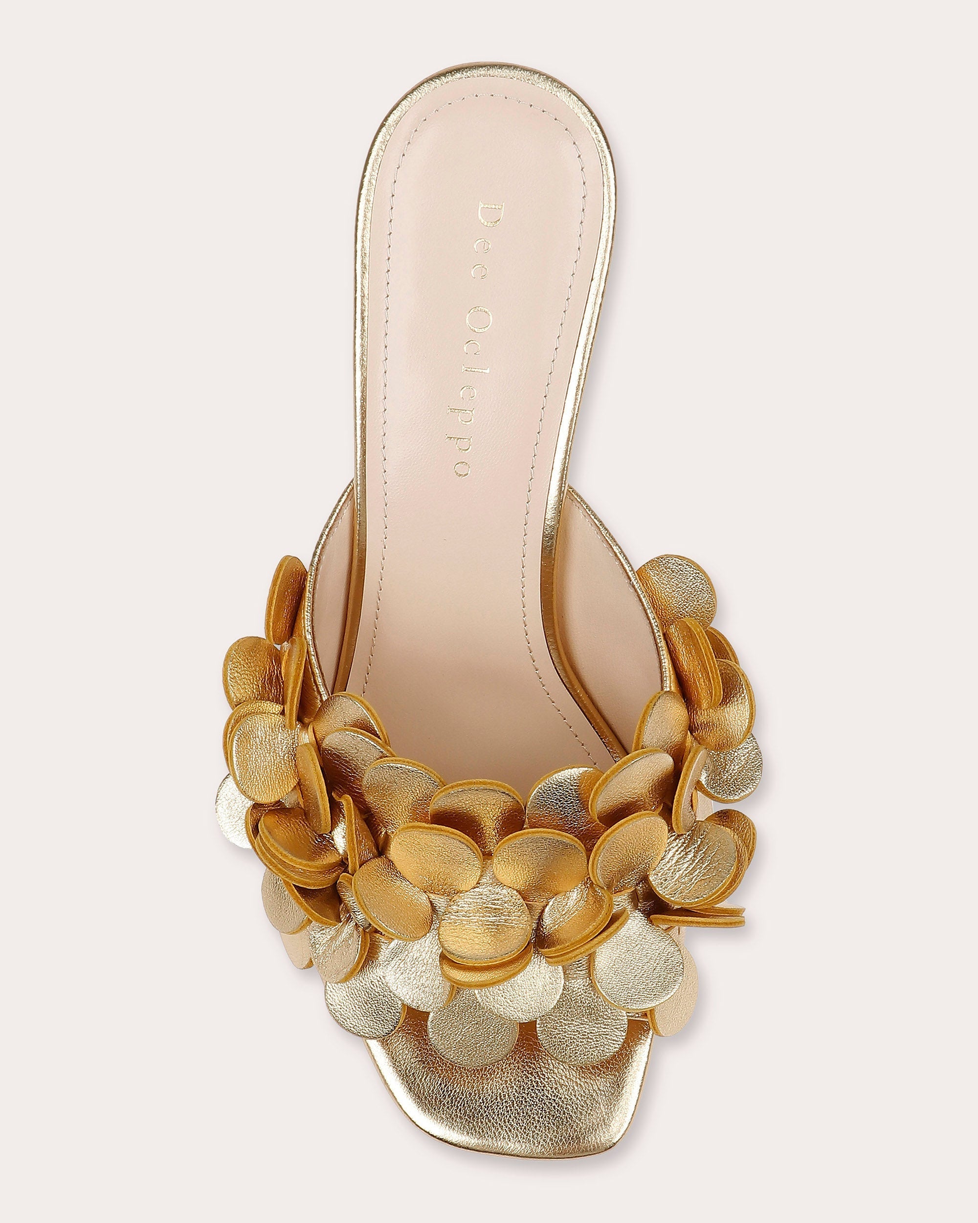 London Embellished Metallic-Leather Sandal