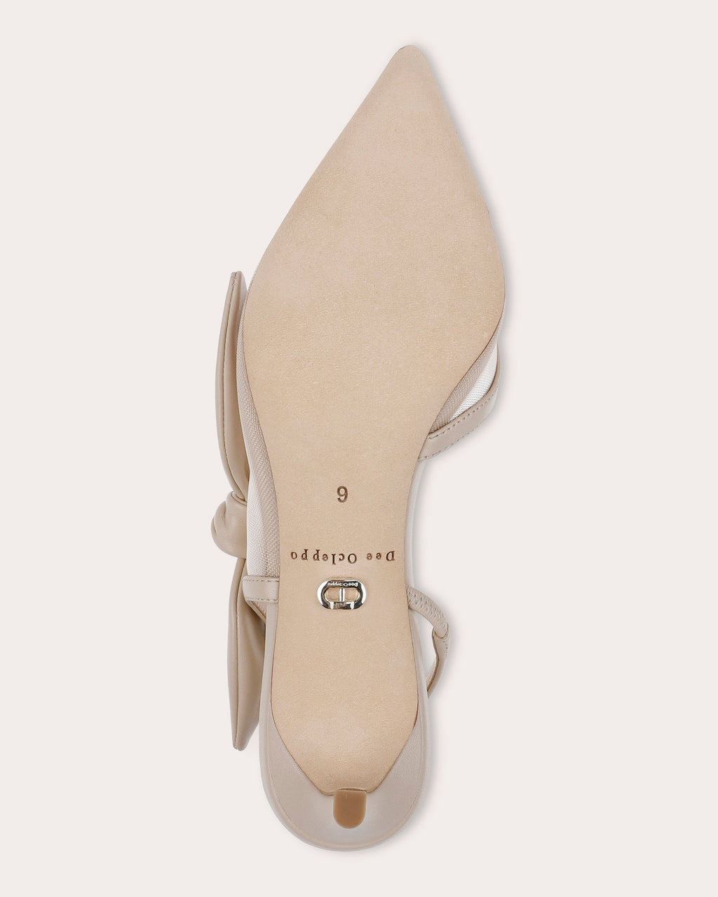 Caracas Knotted Bow Leather and Mesh Slingback Pump