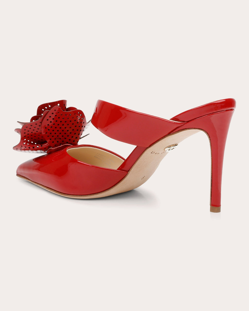 Chicago Flower-Embellished Patent Leather Mule