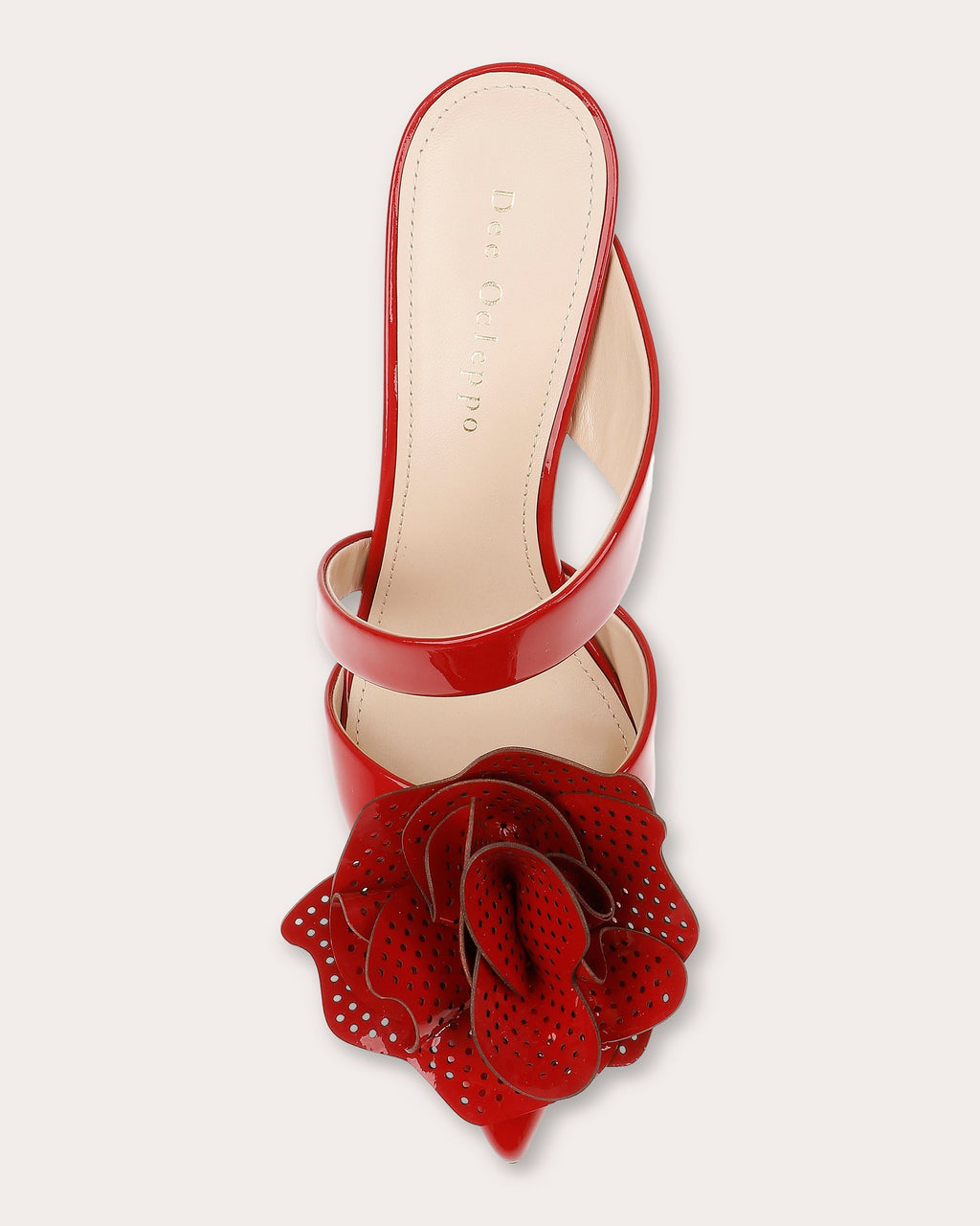 Chicago Flower-Embellished Patent Leather Mule