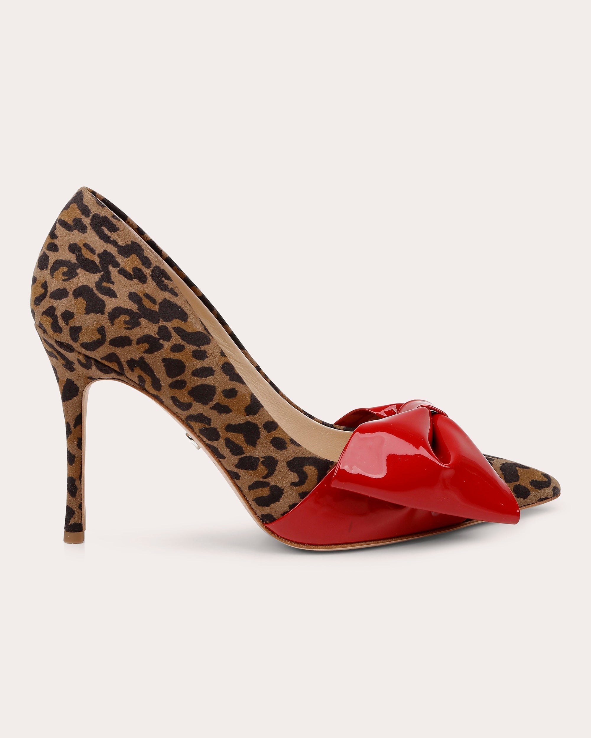 Delhi II Patent Leather Bow-Embellished Printed Leather Pump