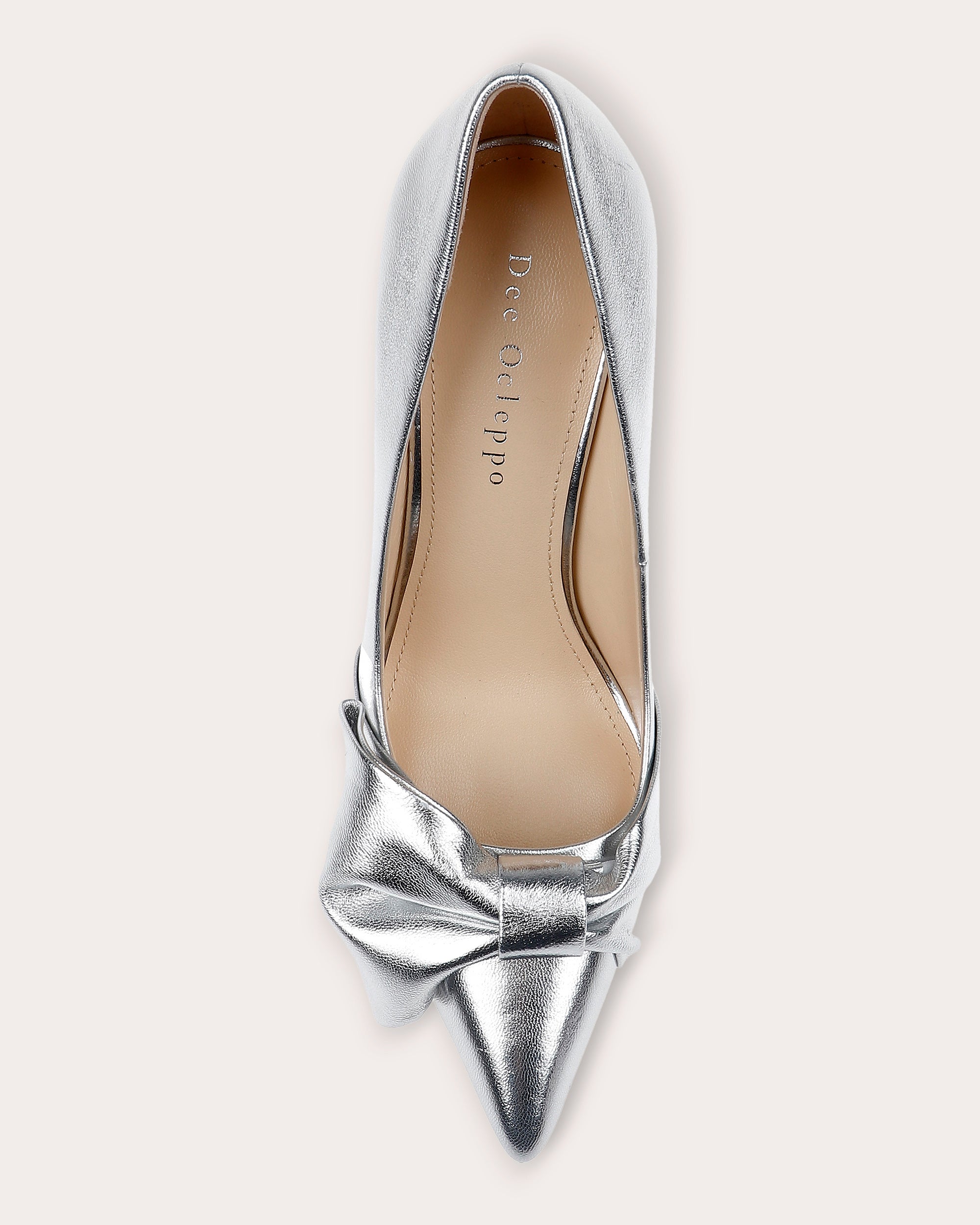 Delhi II Bow-Embellished Metallic-Leather Pump