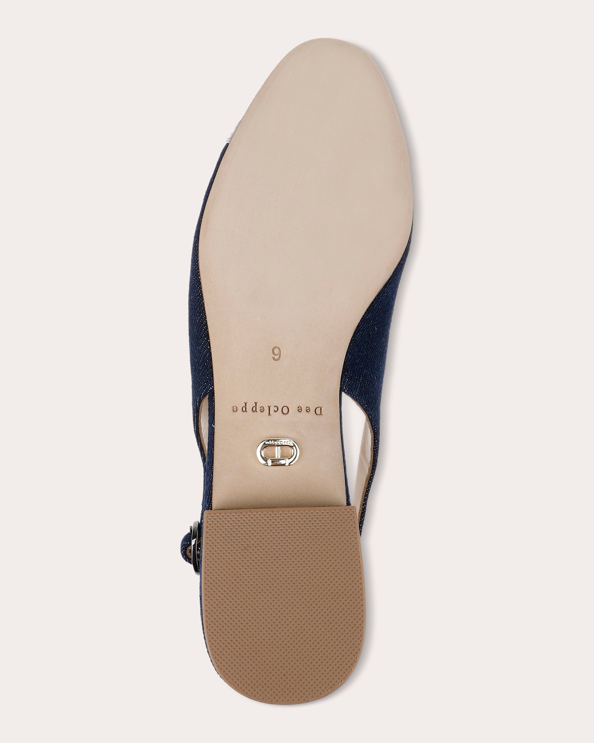 Mumbai Metallic-Leather Trimmed Denim Slingback Flat
