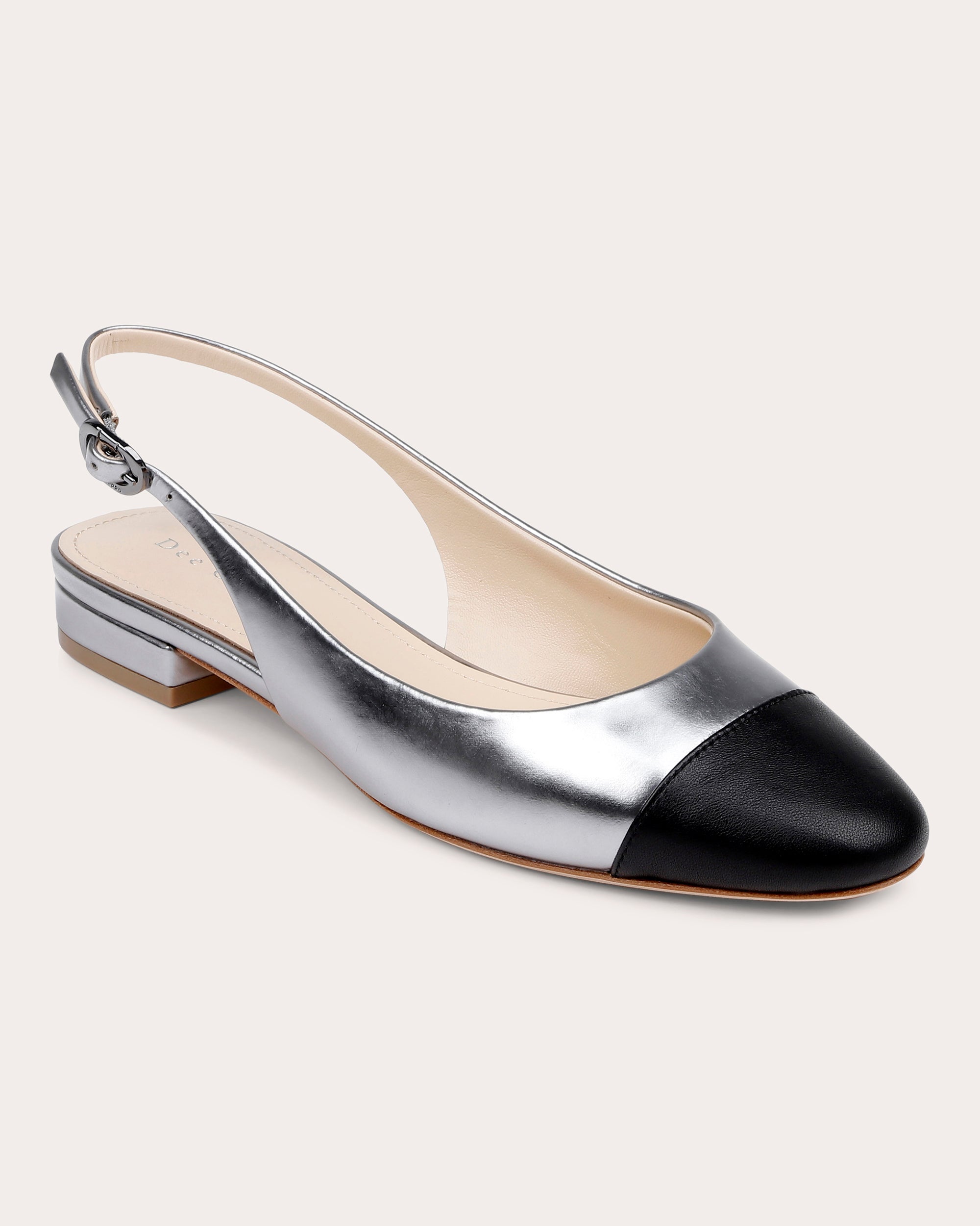 Mumbai Metallic-Leather Slingback Flat