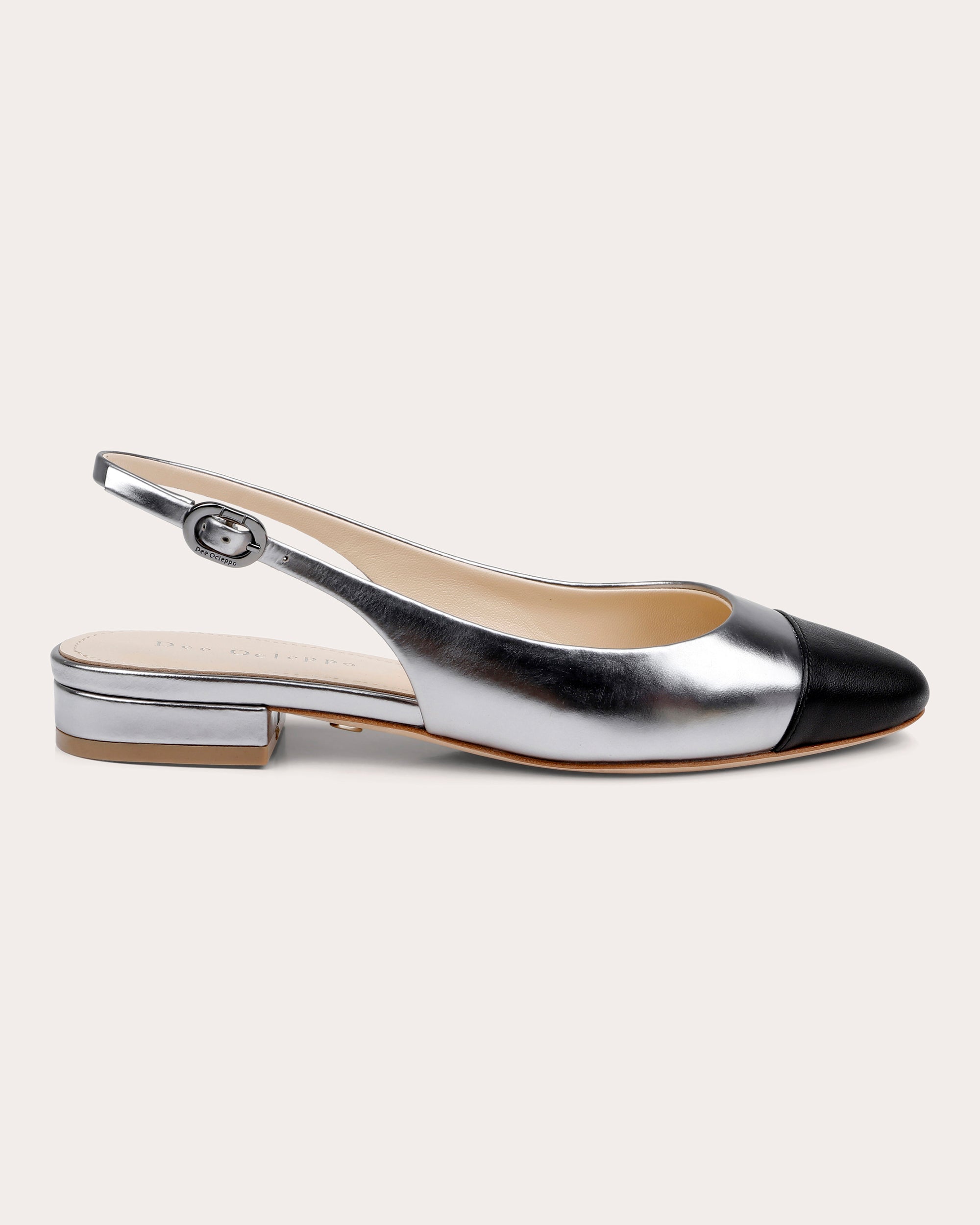 Mumbai Metallic-Leather Slingback Flat