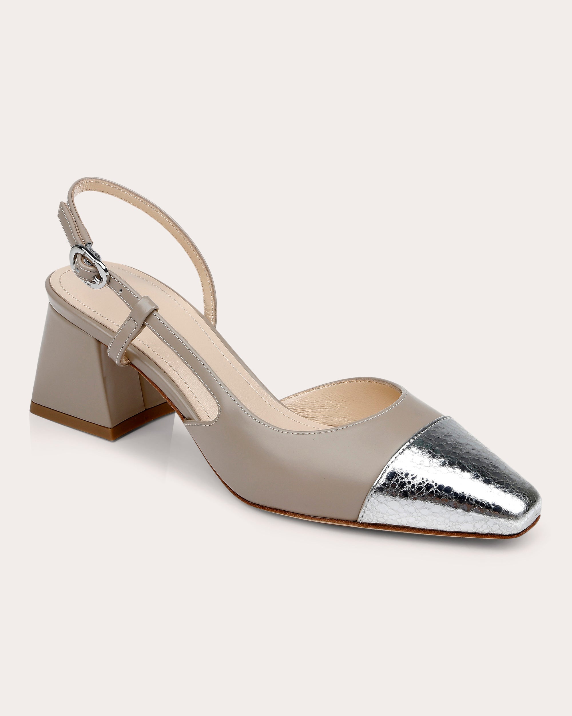 Naples Two-Tone Leather Slingback