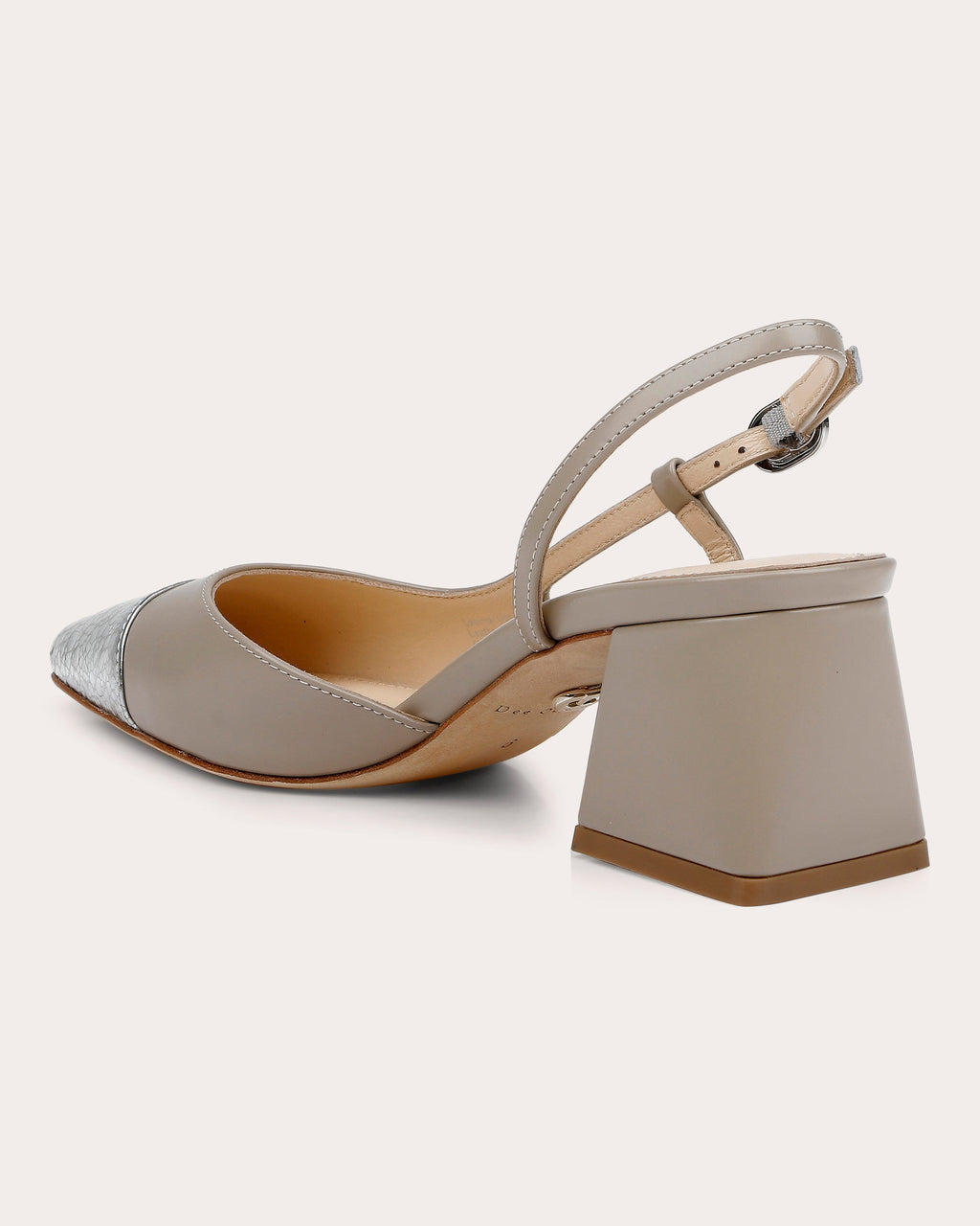 Naples Two-Tone Leather Slingback